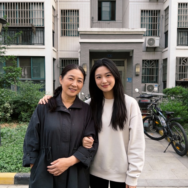 日常生活快照，非特定构图与打光，随手一拍的感觉，真实场景，一对中国母女，50岁的母亲和25岁的女儿，不同风格的母女，逼真，现实感，真人感，母女合影。生成20张预览效果