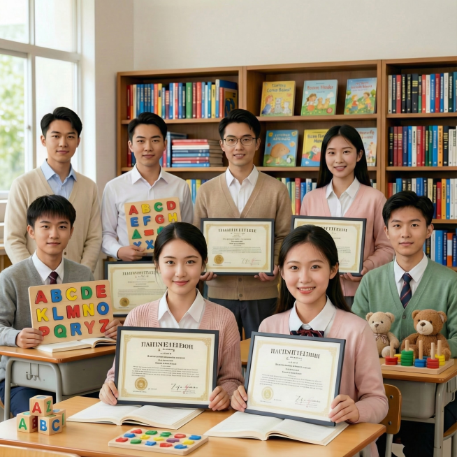 证书不要，老师们要看起来像做早教的老师预览效果