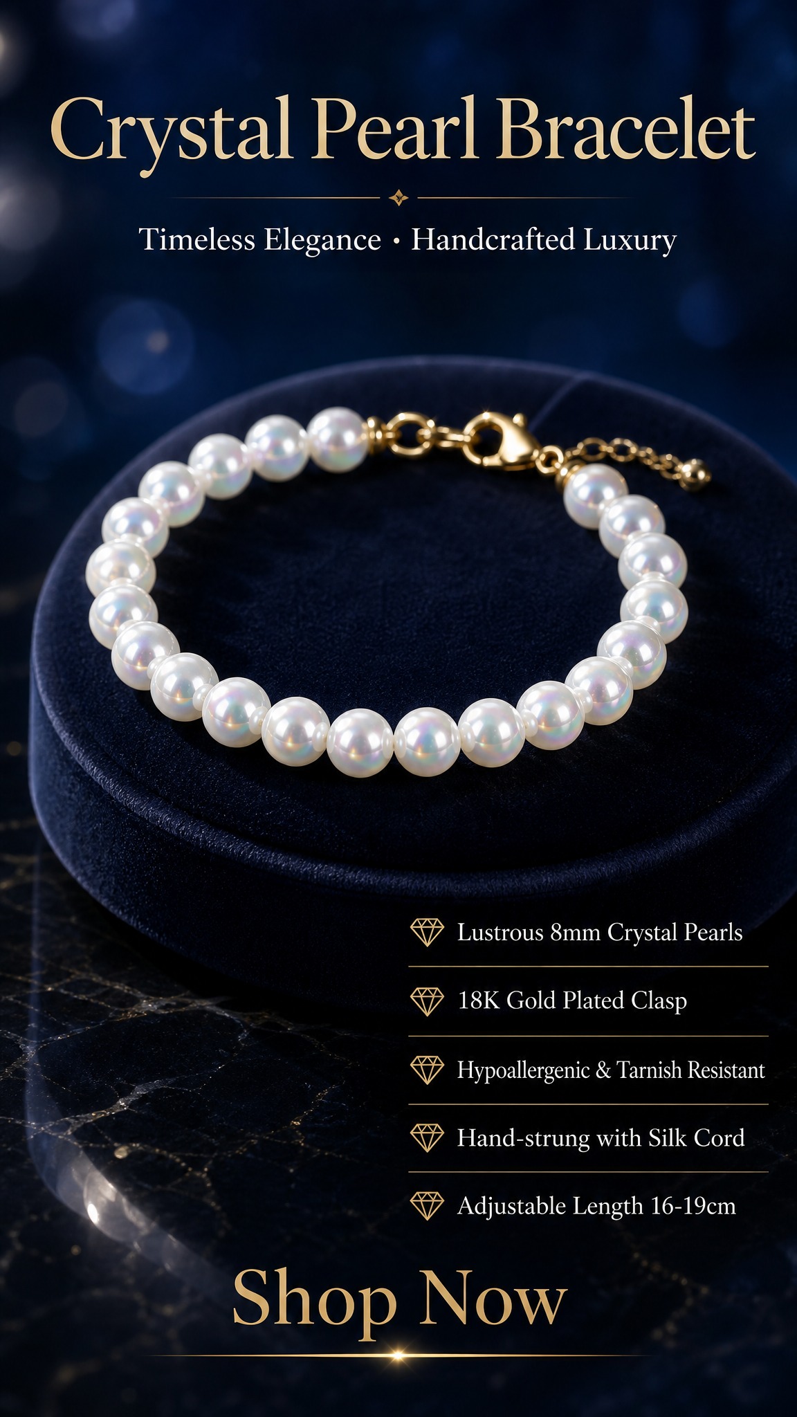 Crystal pearl bracelet promotio… - 图片创意预览