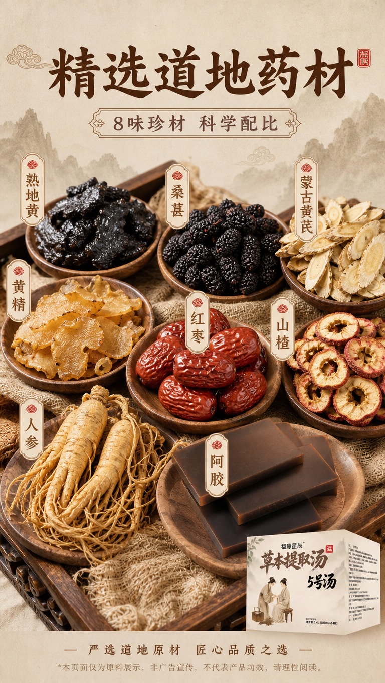 [商品] 使用【图1】福康星辰阿胶人参饮产品包装作为辅助元素小… - 图片创意预览