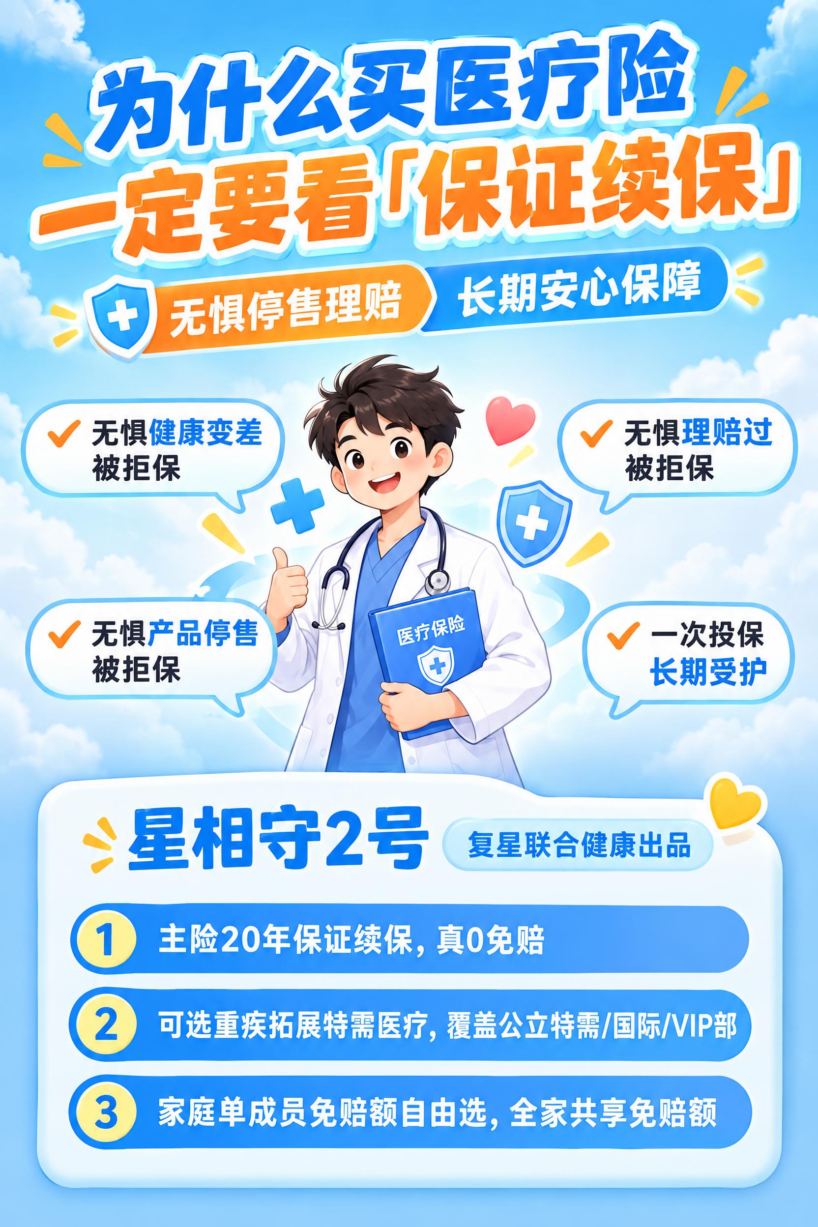 一张医疗险朋友圈宣发海报，竖版，参考图的版式结构和清新活泼风格… - 图片创意预览