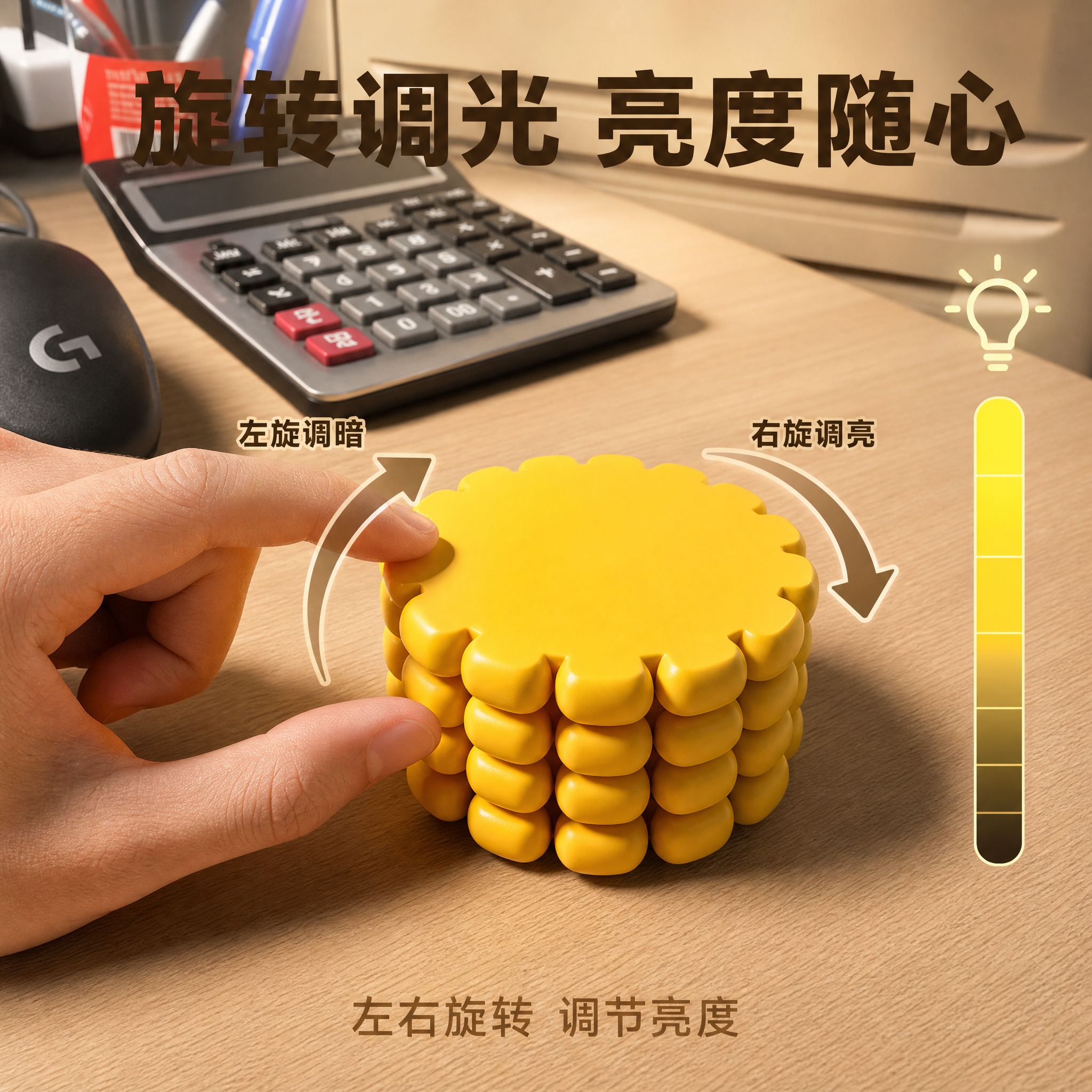 [主图-3] 左右旋转调光功能演示 核心卖点图 [统一基调]… - 图片创意预览