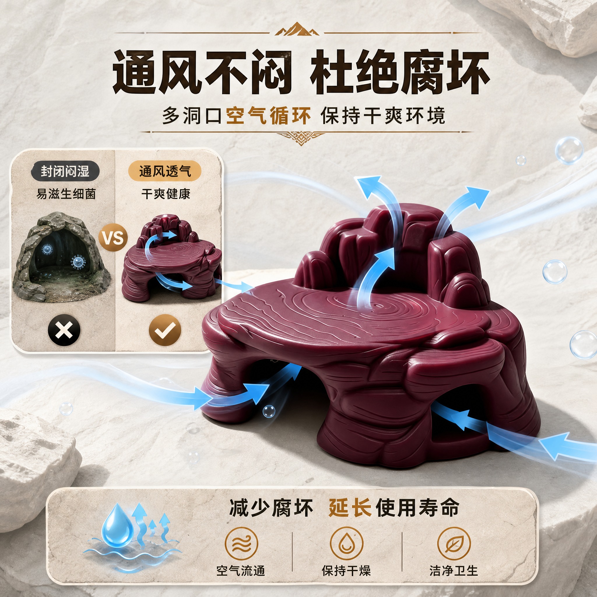 [主图-5] 通风不闷杜绝腐坏：通风结构卖点图，展示空气流通设… - 图片创意预览