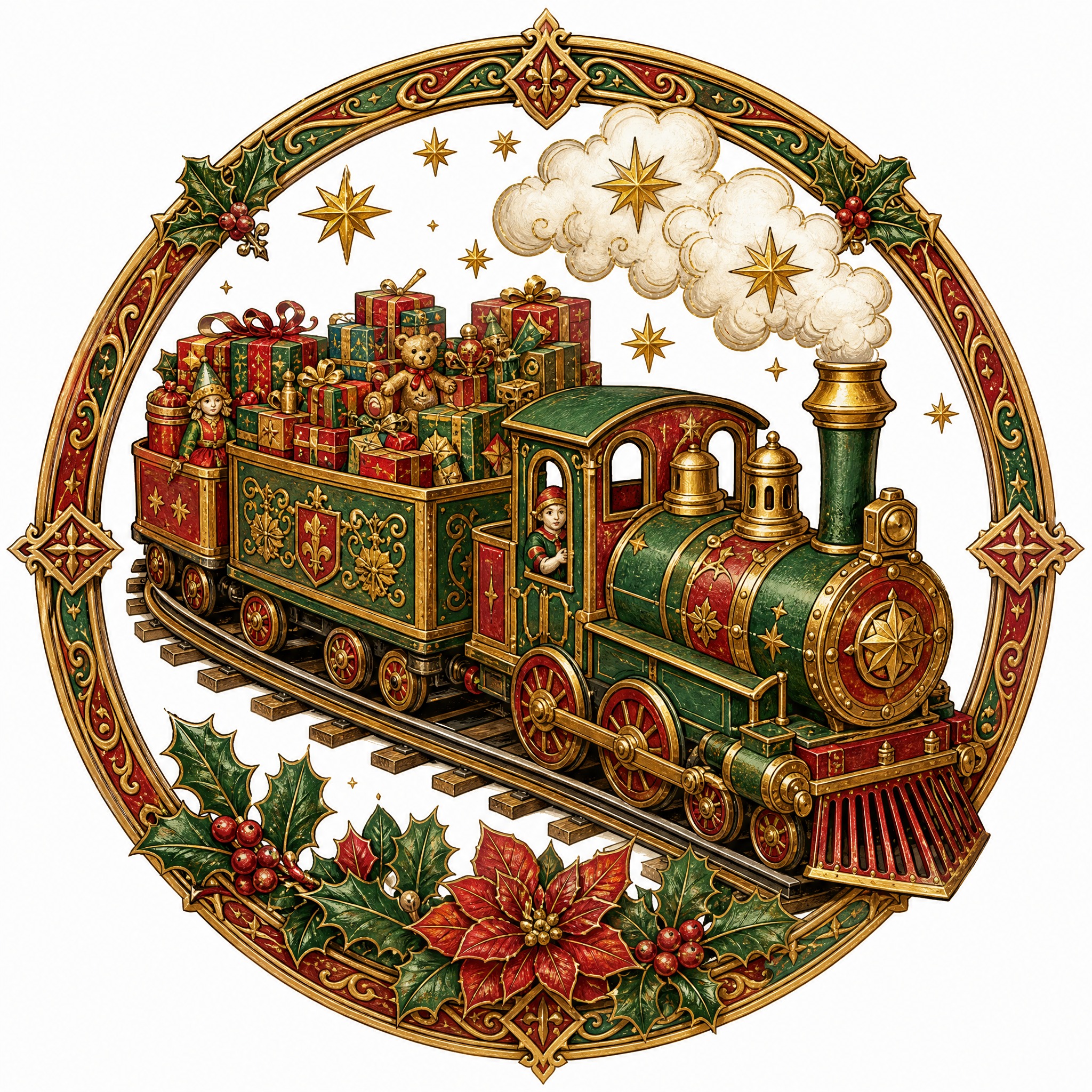 Christmas sticker, medieval ill… - 图片创意预览