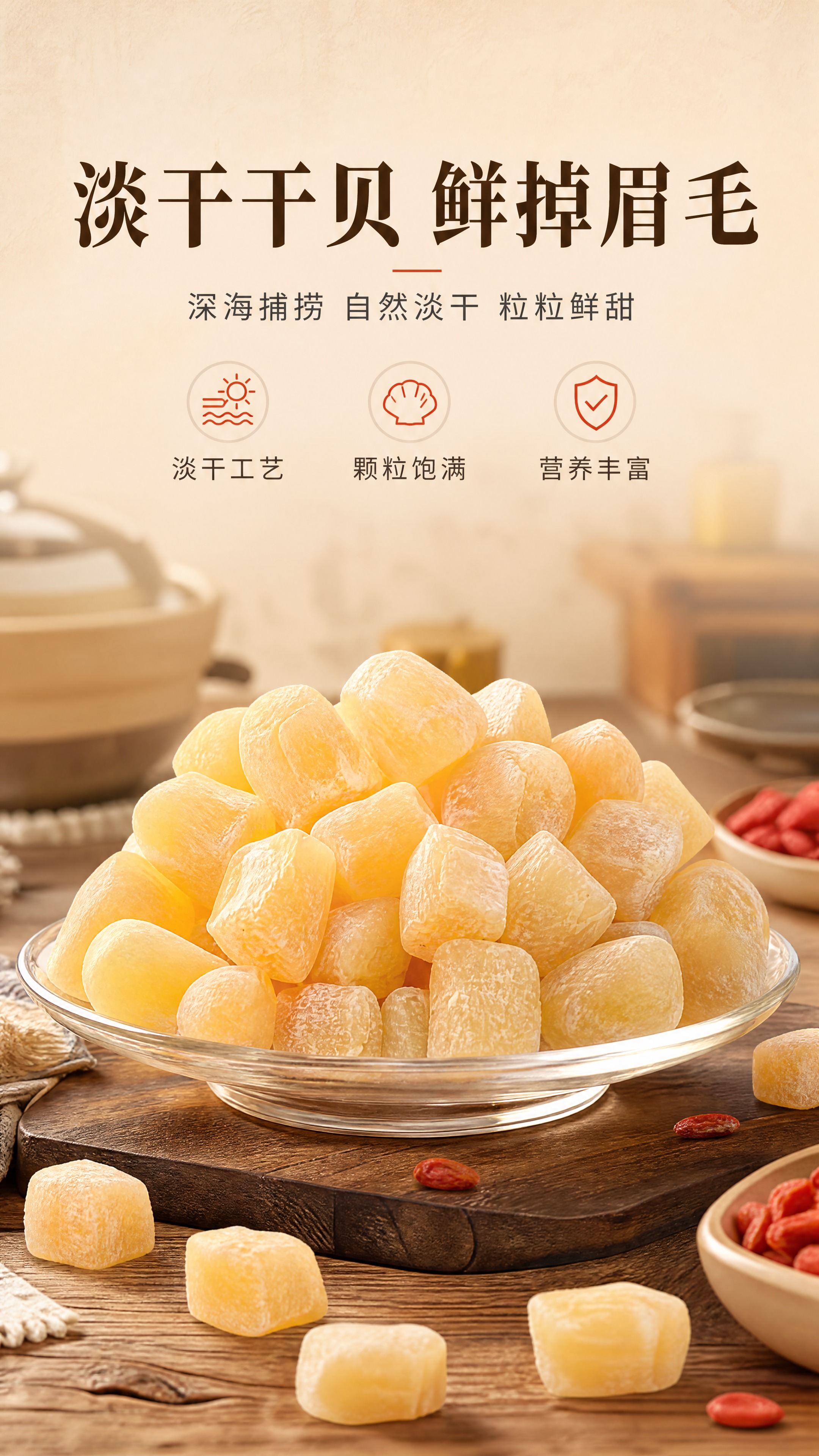 [商品] 使用【图1】淡干干贝（瑶柱）；保留干贝的淡黄色、不规… - 图片创意预览