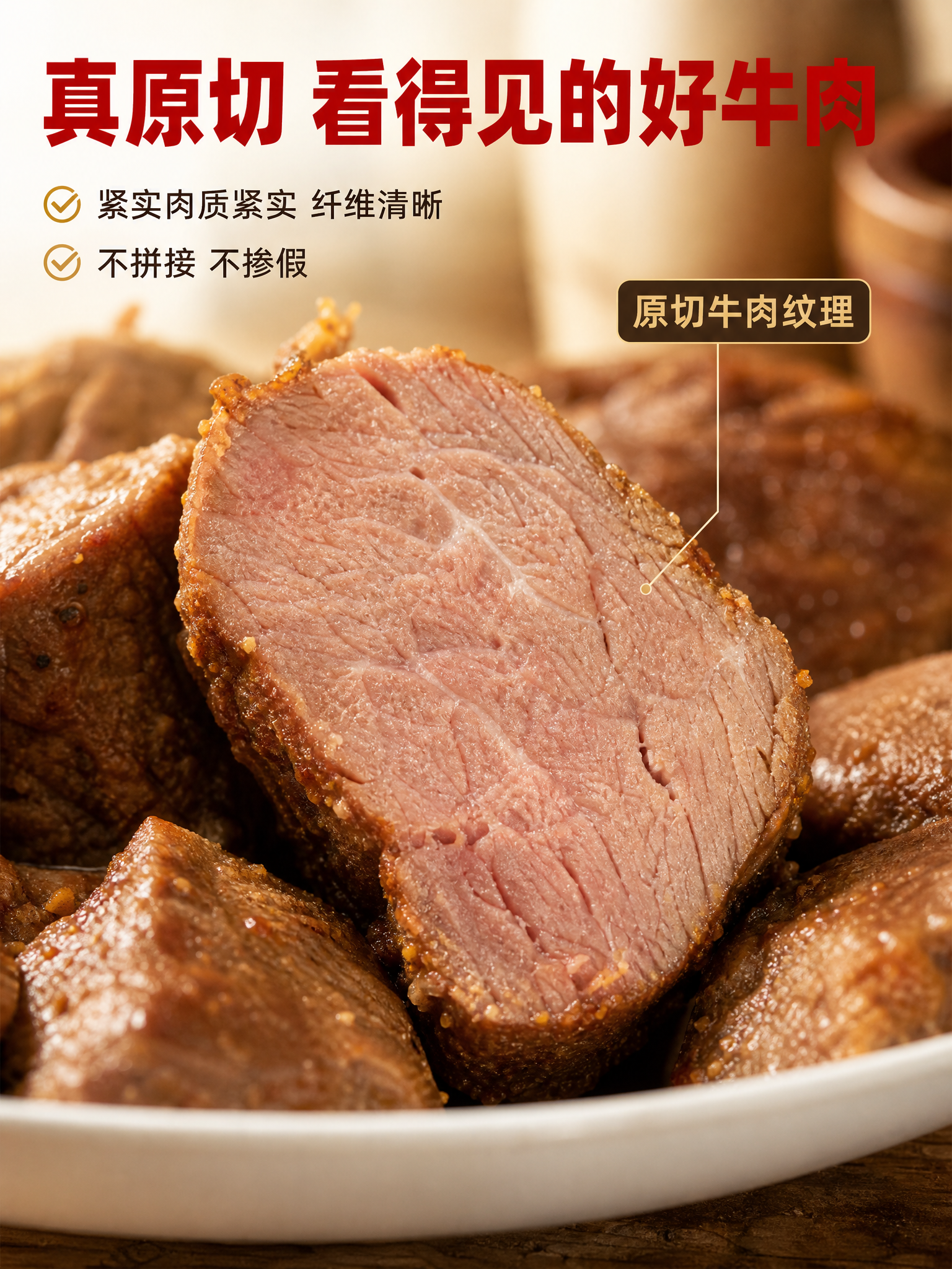 [商品] 使用【图7】西安腊牛肉切开切面特写图；保留切开牛肉的… - 图片创意预览