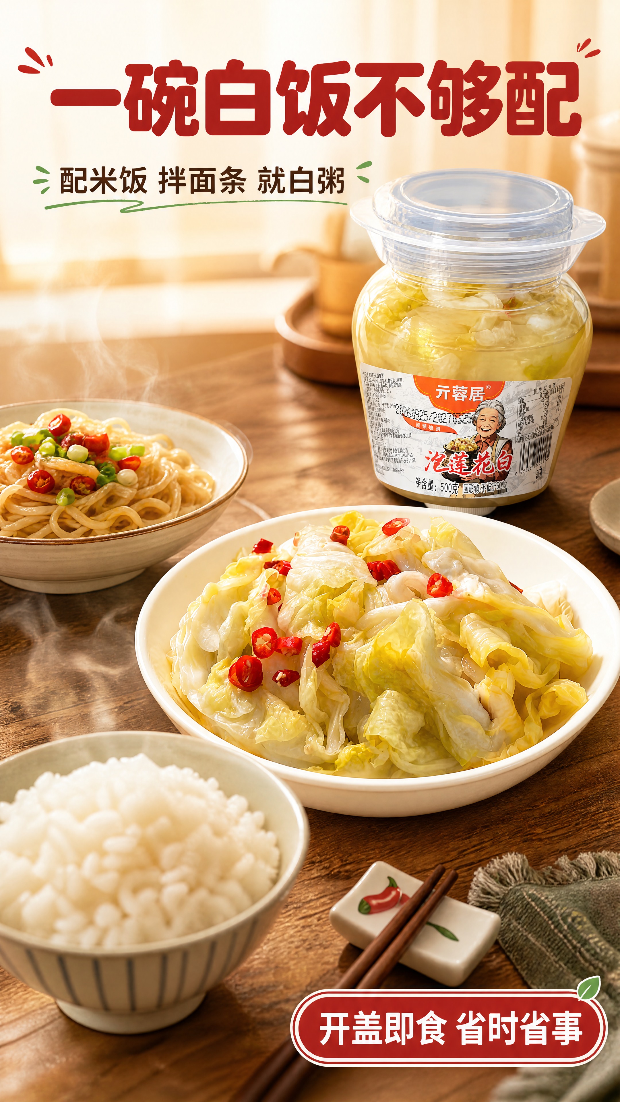 [商品] 使用【图1】碗装泡莲花白作为餐桌上的菜品主体（形状、… - 图片创意预览