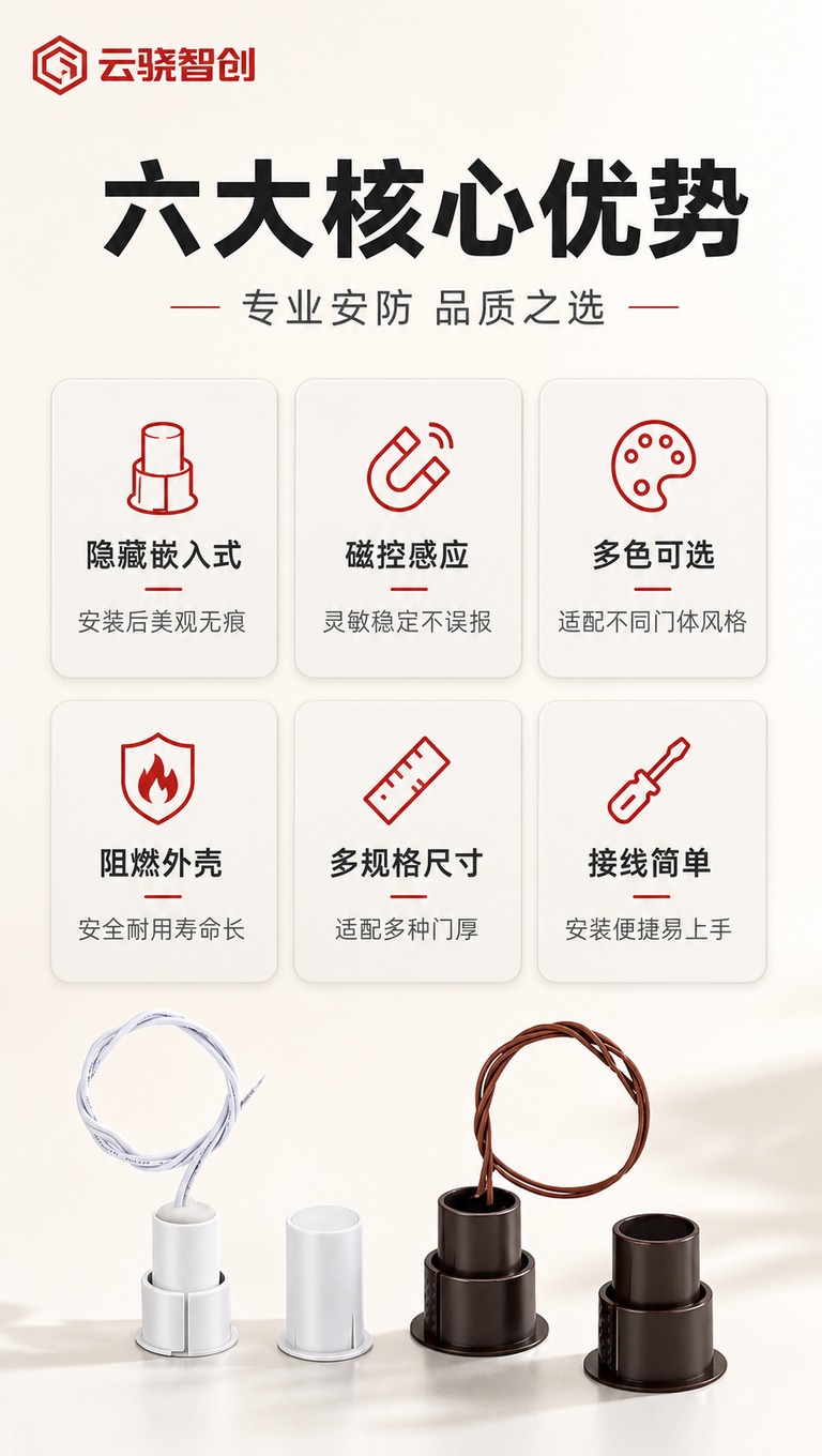 [商品] 使用【图1】4款嵌入式门磁开关，取白色款与深棕色款各… - 图片创意预览