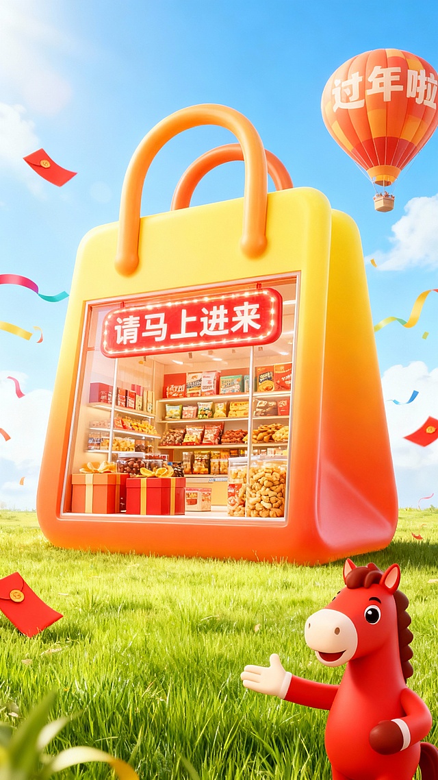 可爱的新年小店
2026马年新春开启，小马掌柜邀你进店，把年味好物带回家。
