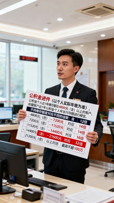 男性银行客户经理在行里看这张图片，生成小红书尺寸大小预览效果