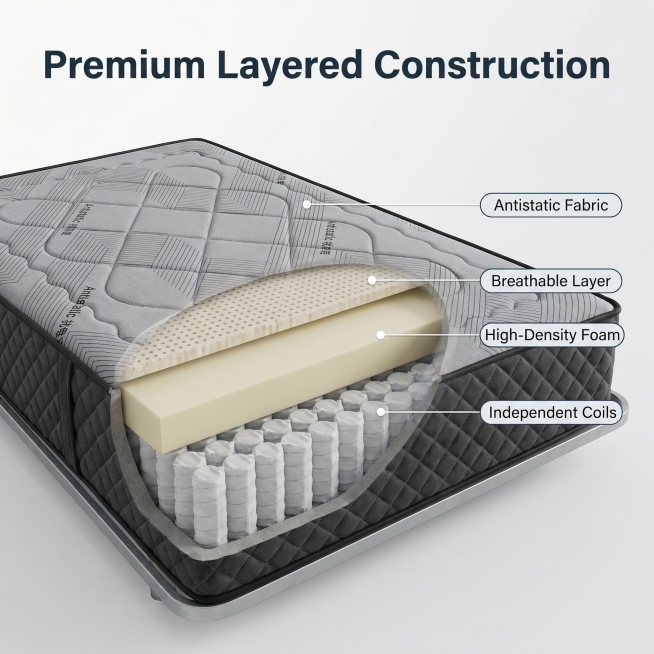 [Main Image 2] Mattress internal material structure display, professional cross-border style
Keep th预览效果