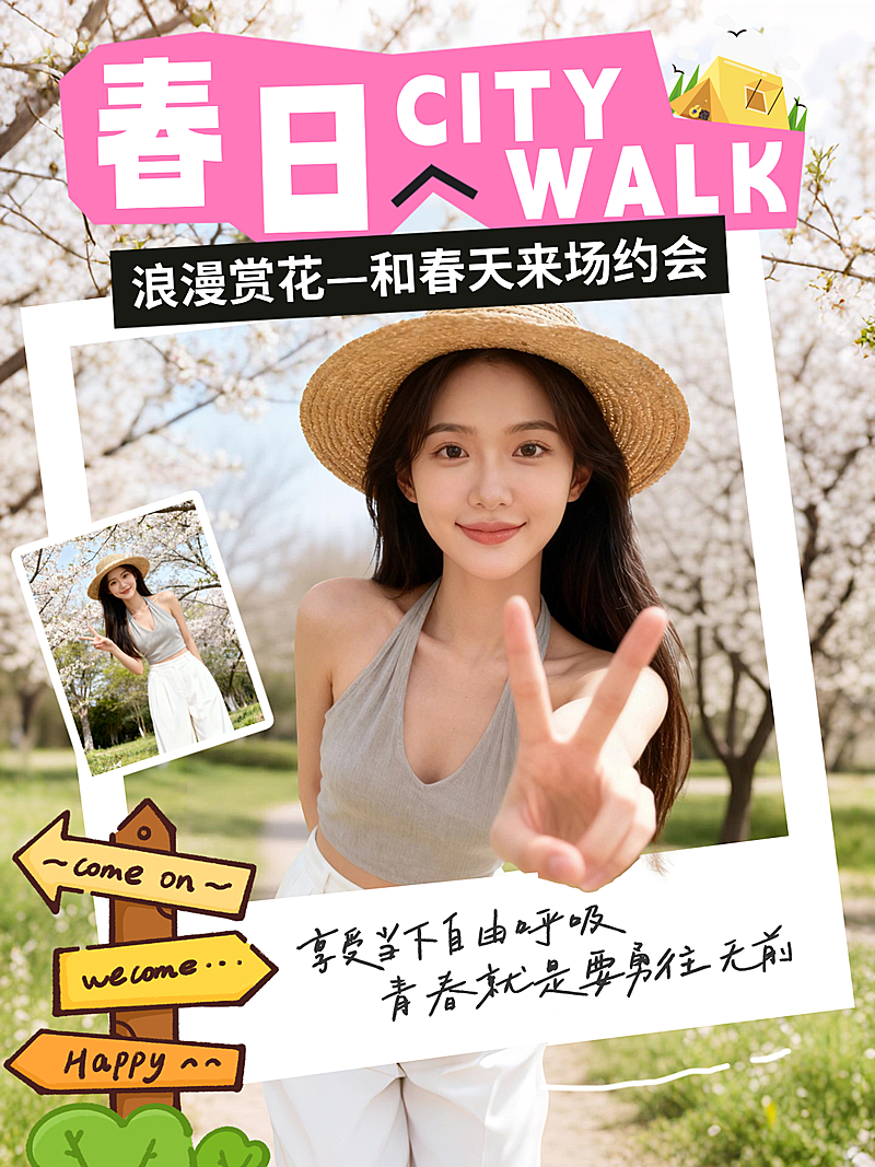 春日city walk晒照生活分享小红书封面