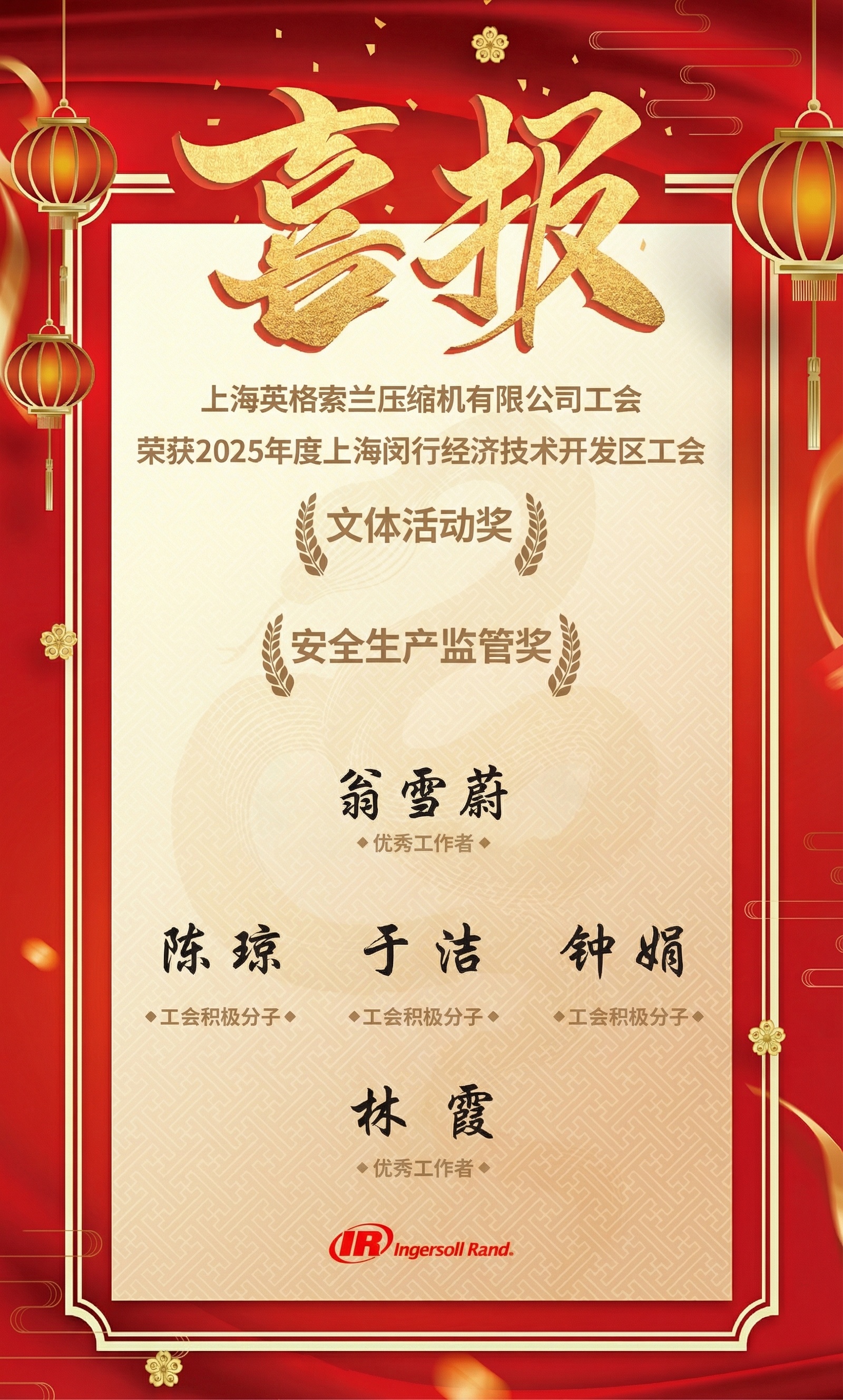 帮我生成图片：把陈兆荣换成林霞，工会之友换成优秀工作者。张萍换… - 图片创意预览