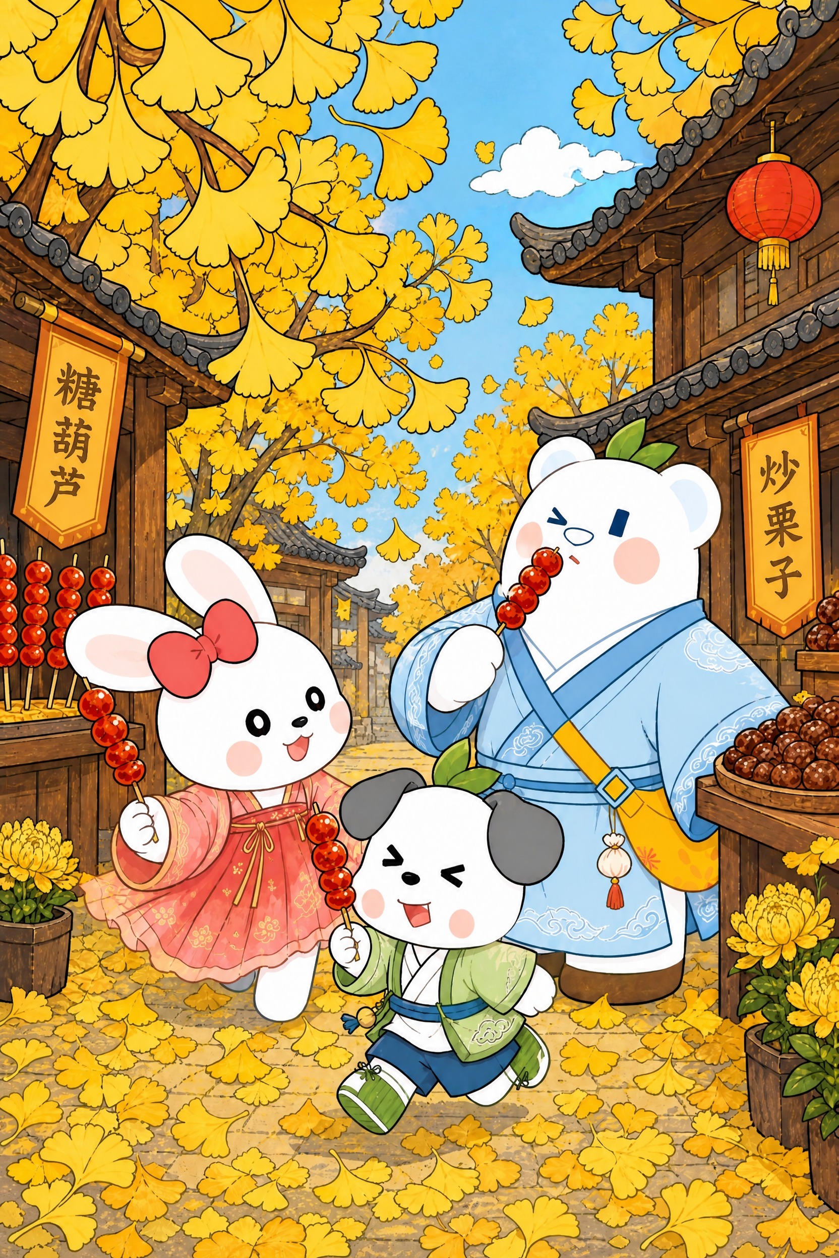 将三个角色的身体颜色明度提高，变得更白更亮：兔子的白色毛发更洁… - 图片创意预览