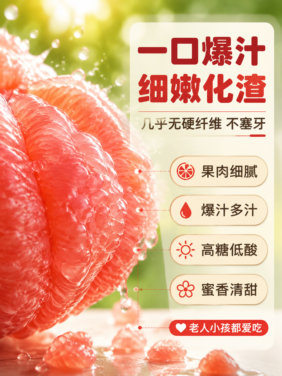 [商品] 使用【图1】天峨三红蜜柚；保留蜜柚果肉颜色、颗粒质感… - 图片创意预览