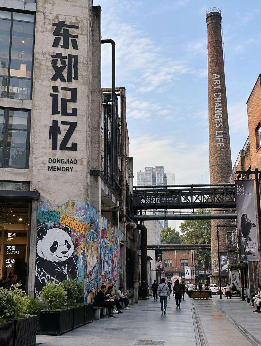 东郊记忆高清实拍风景图，成都版798，文创园区，工业风建筑，涂… - 图片创意预览