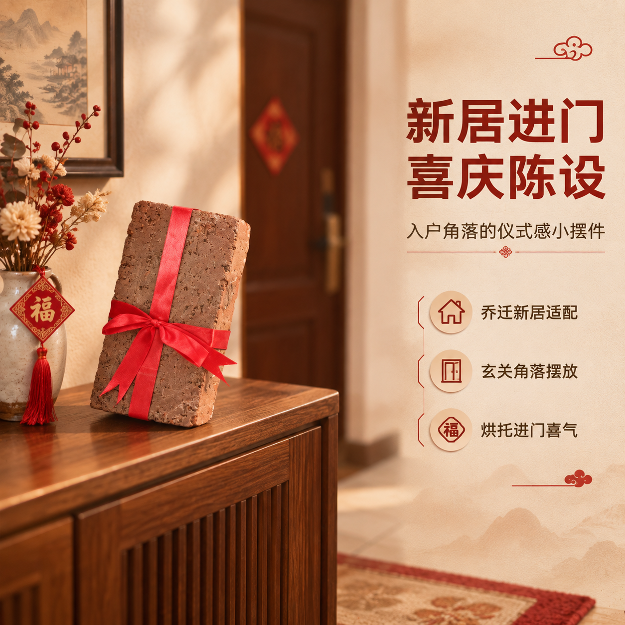 [商品] 使用【图1】红砖捆红绳喜庆摆件；保留红砖长方体结构、… - 图片创意预览