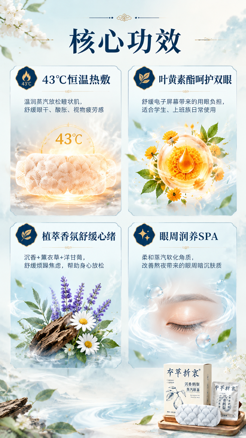 [商品] 使用【图2】【图3】本草折衷沉香鹅梨蒸汽眼罩产品图；… - 图片创意预览