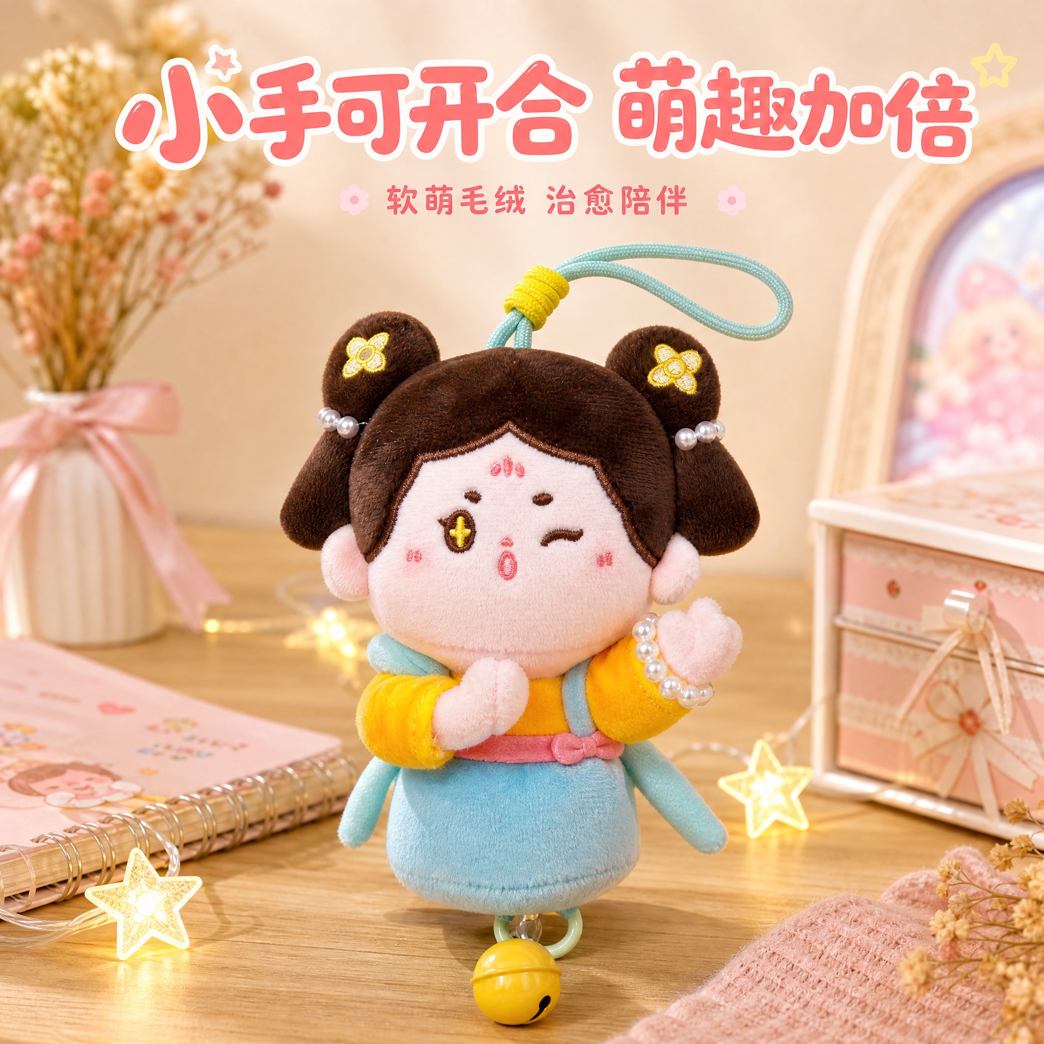 [主图-2] 唐小主毛绒挂件 国风唐宫少女玩偶挂饰 小手开合玩… - 图片创意预览
