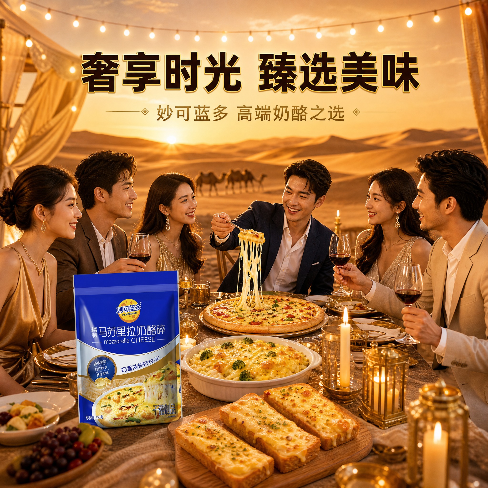 [主图-5] 高端沙漠派对场景图，主题为高端沙漠晚宴派对场景，… - 图片创意预览