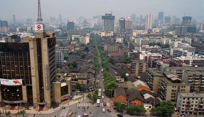 让照片中的车流按照各自轨迹正常移动，保持城市整体景观构图不变预览效果