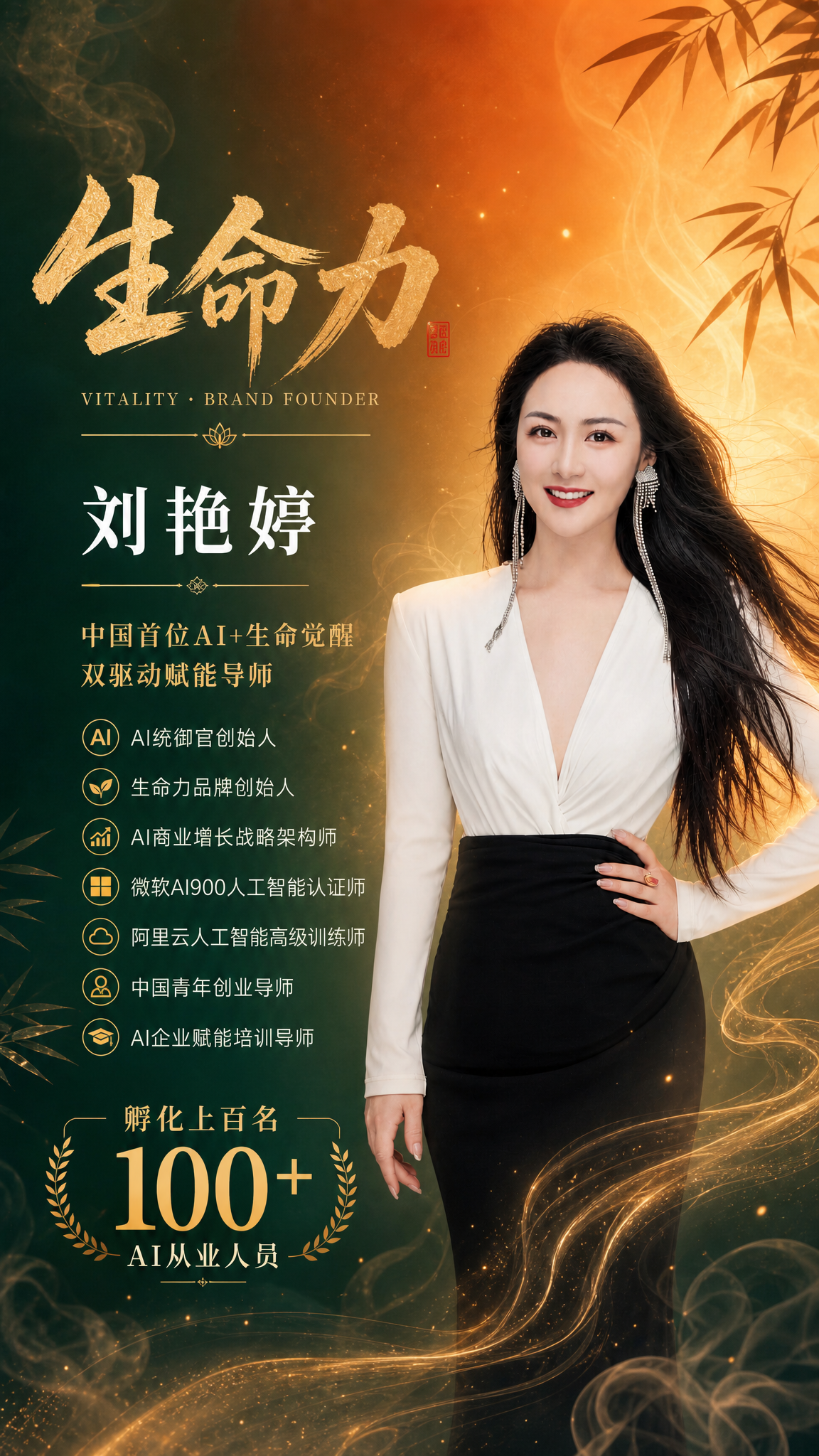 基于图中人物形象，重新制作一张竖版高级禅意风个人形象海报，要求… - 图片创意预览