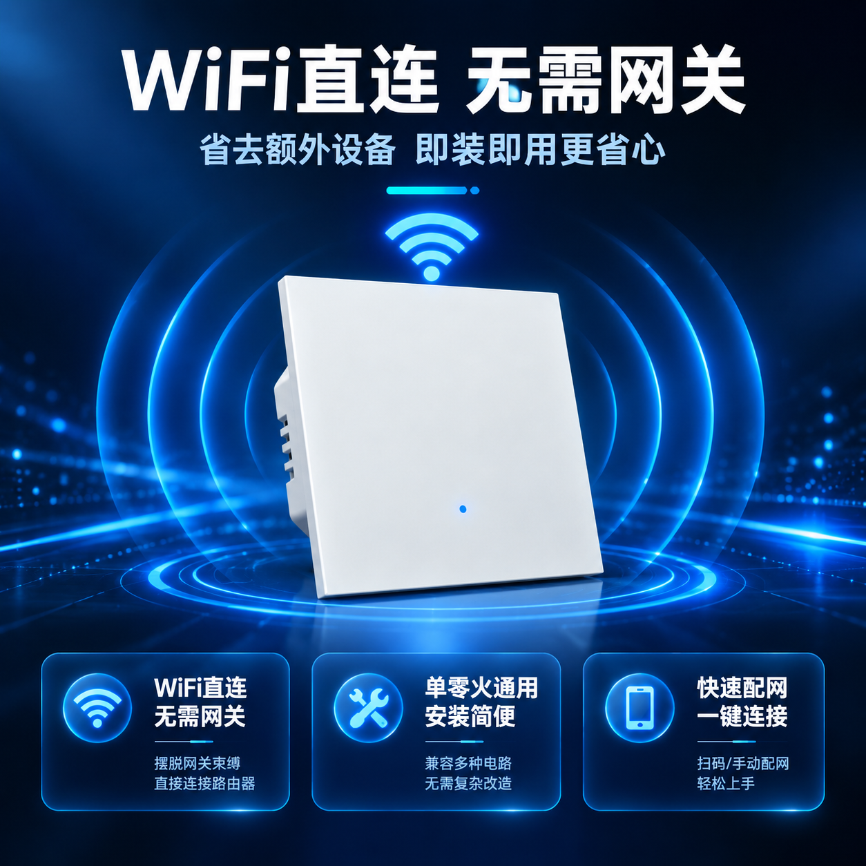 [主图-3] 产品证据图，重点展示WiFi直连无需网关的技术优… - 图片创意预览
