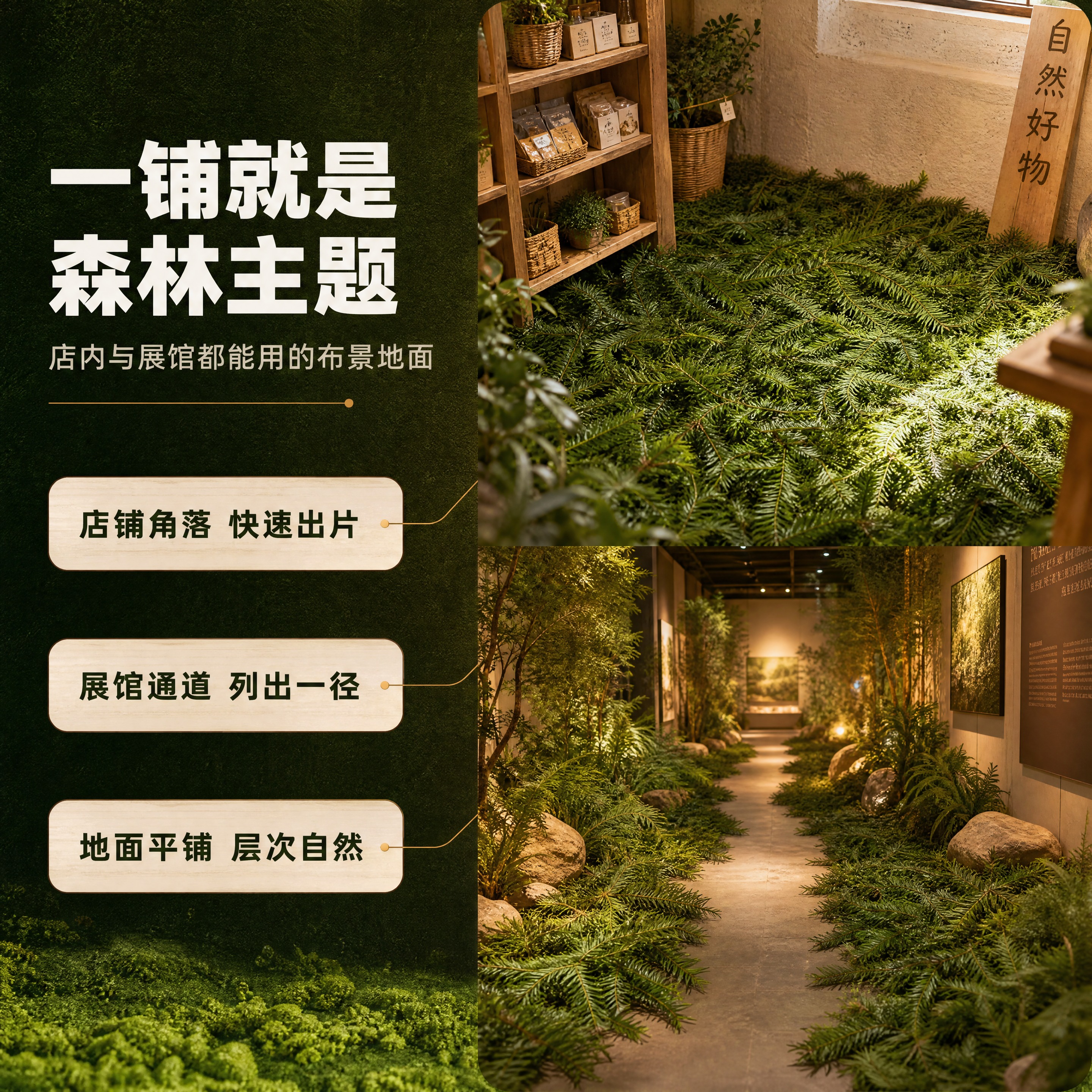 [商品] 使用【图1】【图5】的杉树叶地面铺展形态作为布景层，… - 图片创意预览