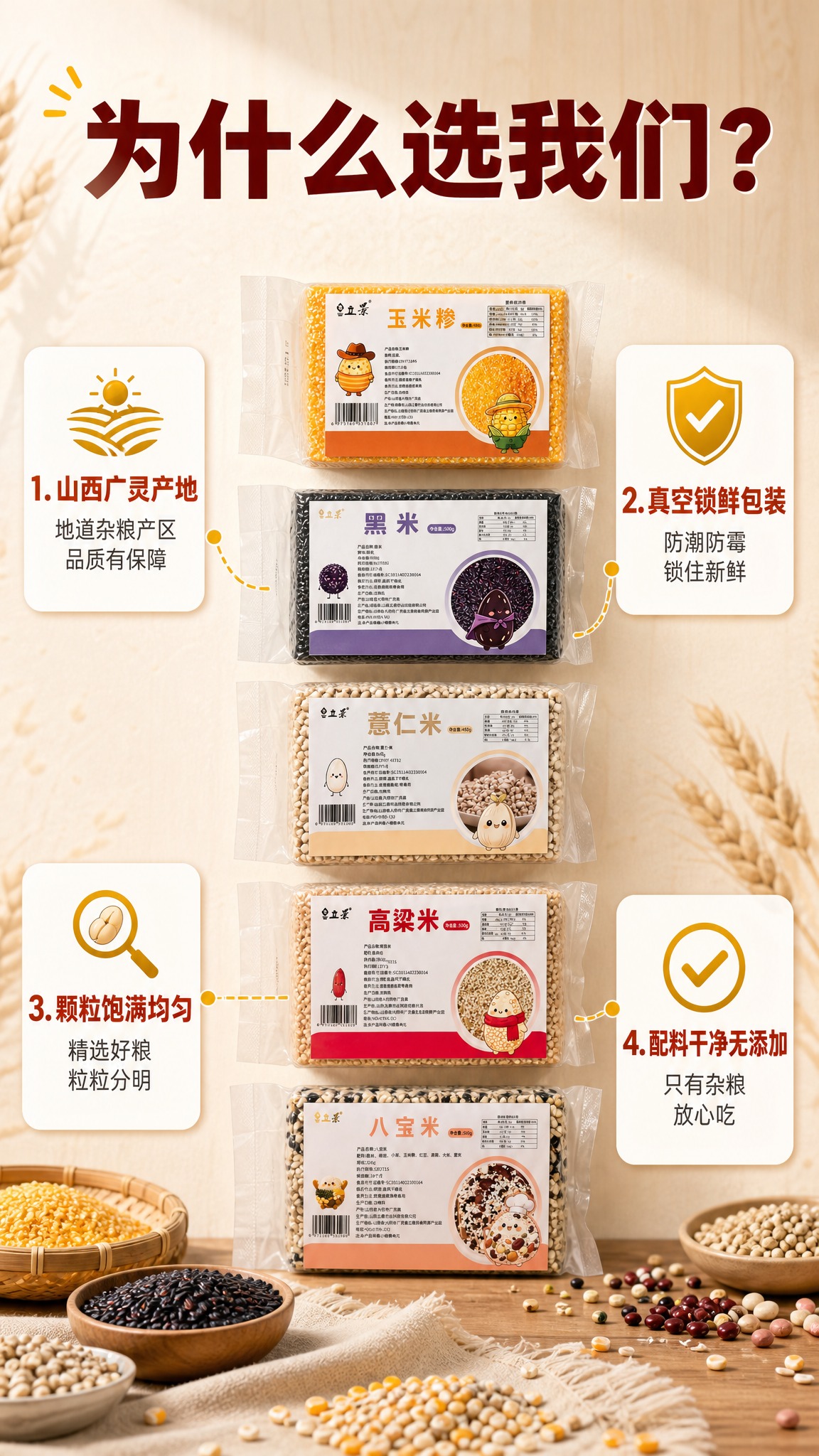 [商品] 使用【图1】玉米糁、【图2】黑米、【图3】薏仁米、【… - 图片创意预览