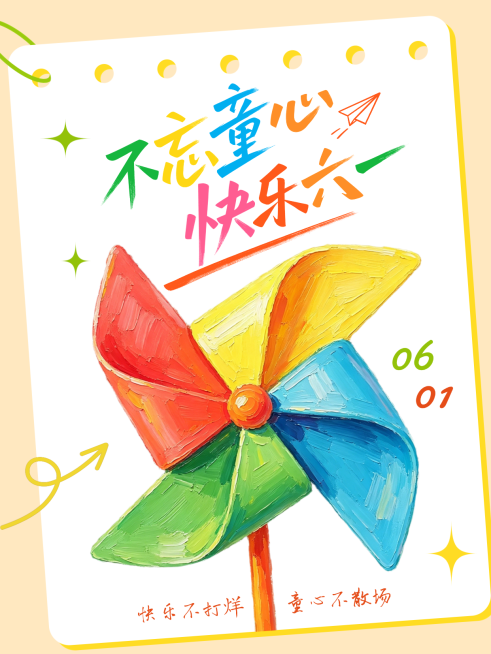 六一儿童节节日祝福童趣风通用竖版海报预览效果