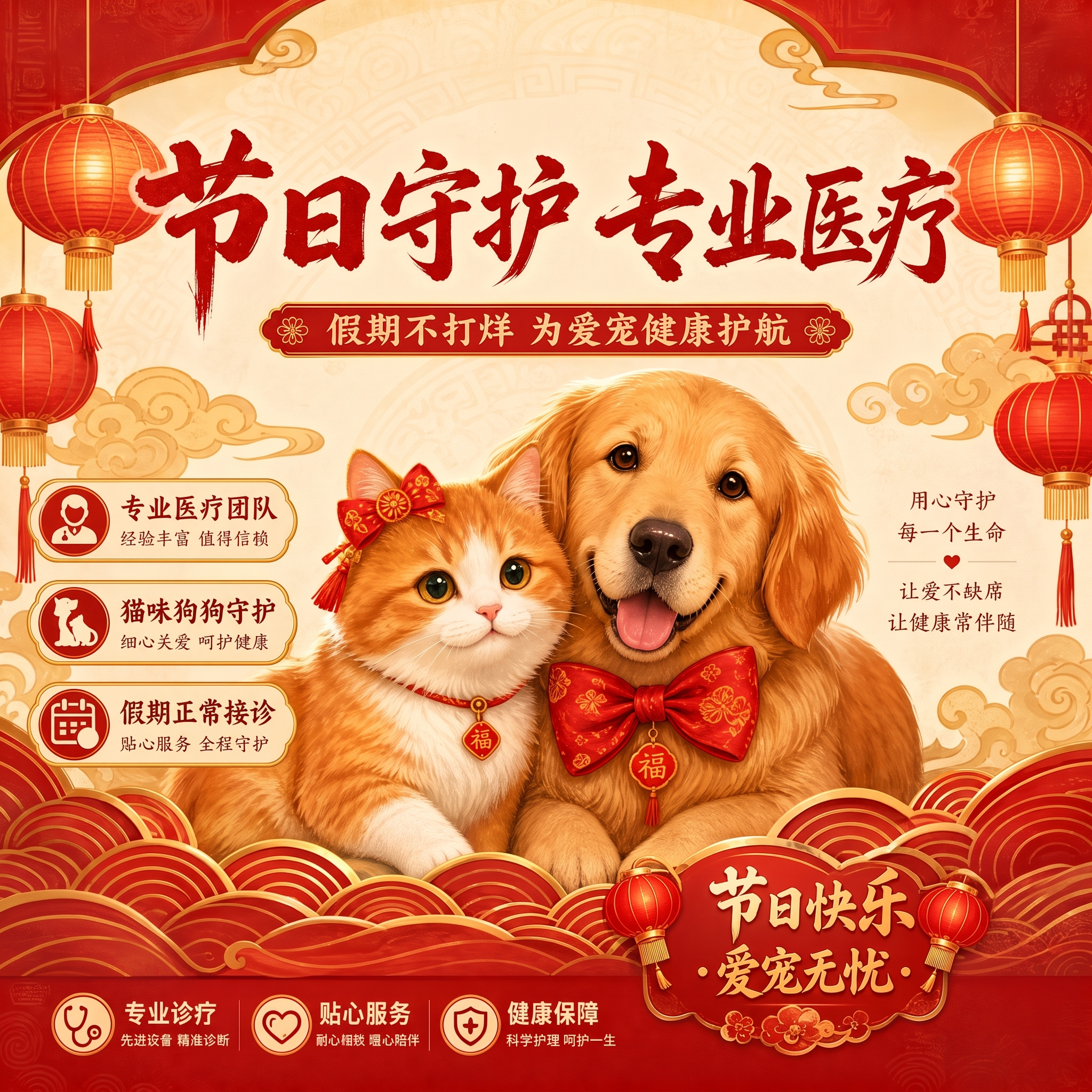 去掉右下角二维码占位，去掉正上方图标和安宠宠物医院，专心守护每… - 图片创意预览