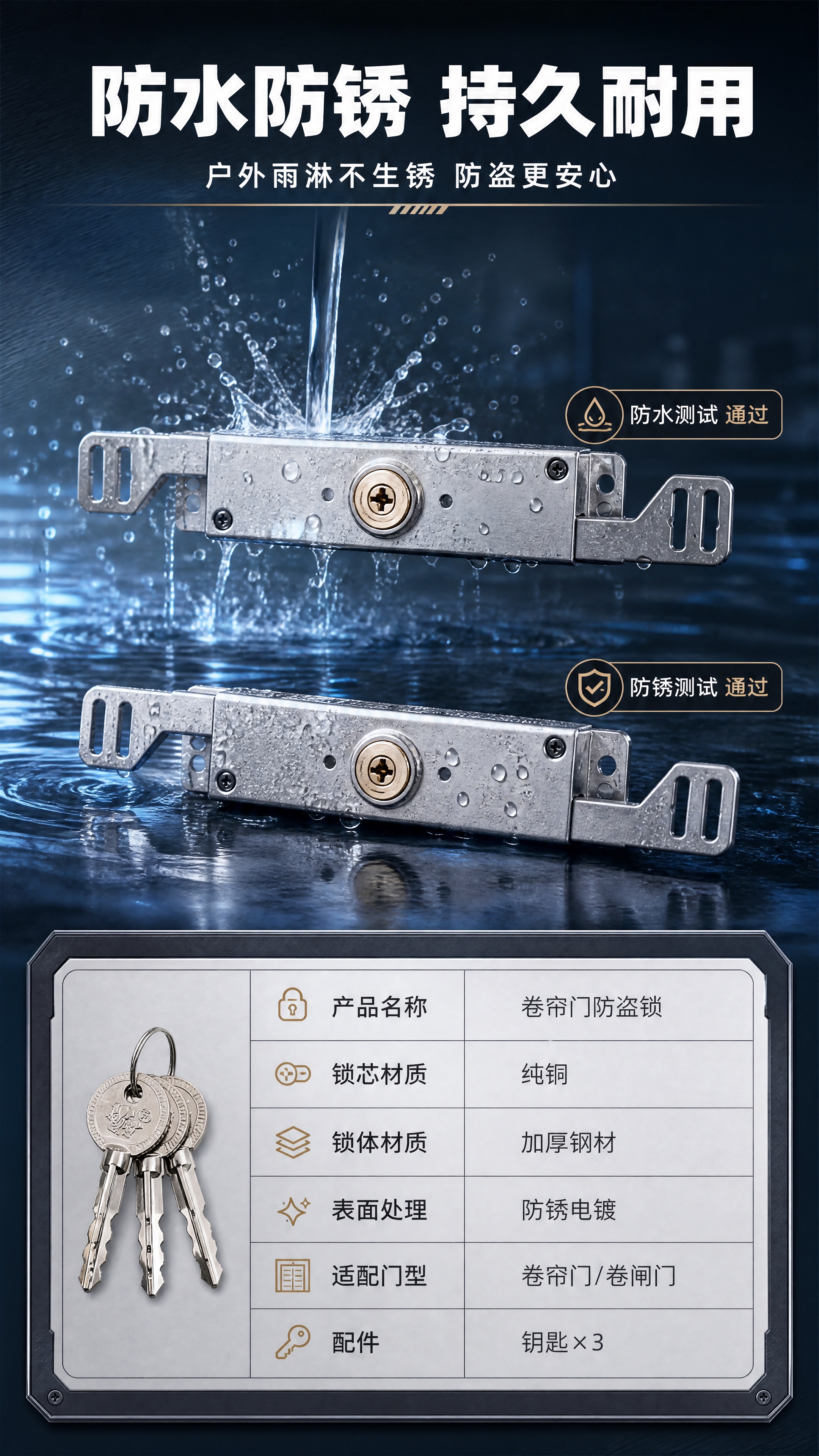 [商品] 使用【图1】卷帘门锁锁体+【图8】钥匙配件；保留锁体… - 图片创意预览