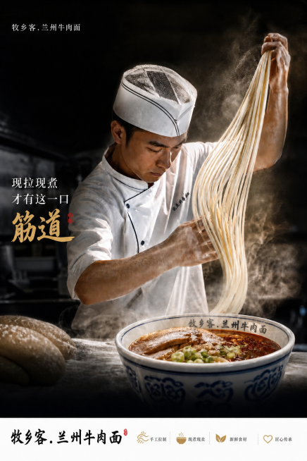 删除图片左侧的“真手·真味真地道”几个大字，保留其他内容和整体风格不变，保持画面自然协调预览效果