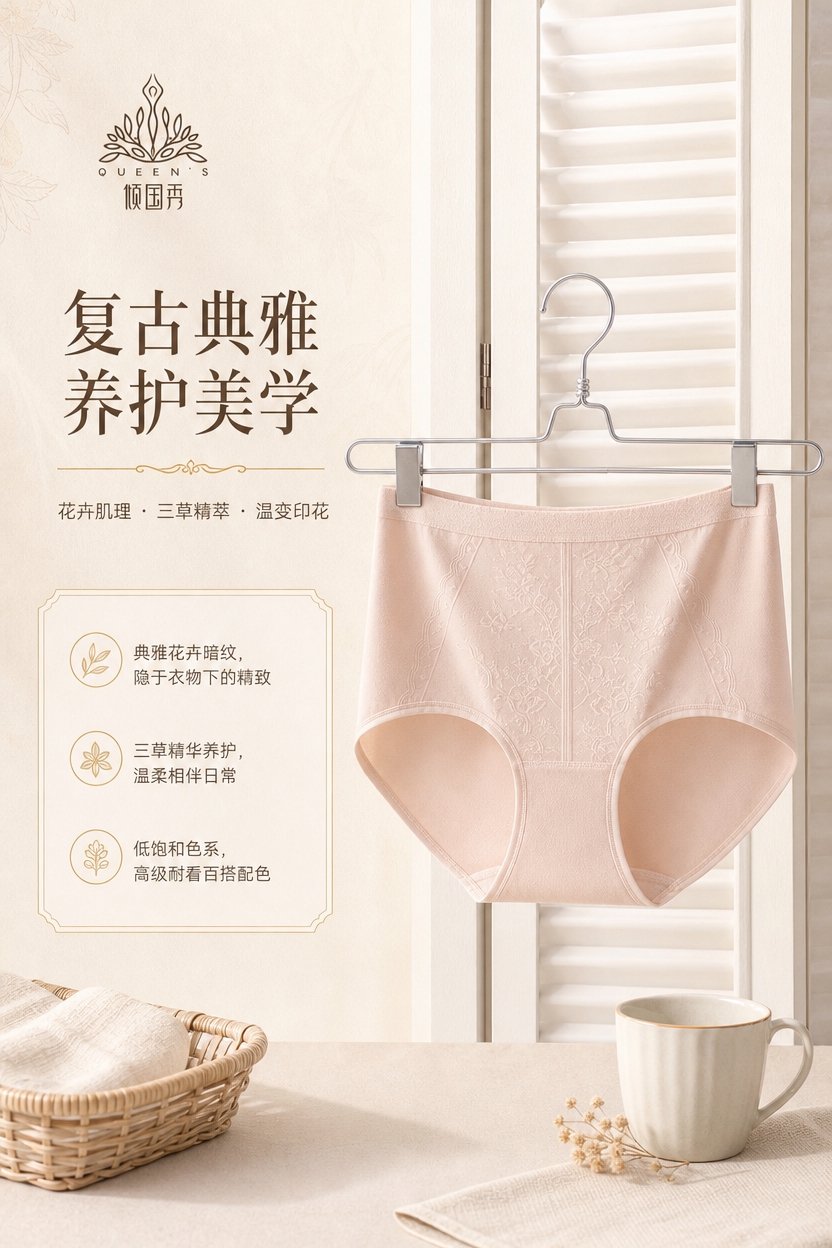 [商品] 使用【图4】的高腰无痕内裤；商品处理：保留高腰版型、… - 图片创意预览