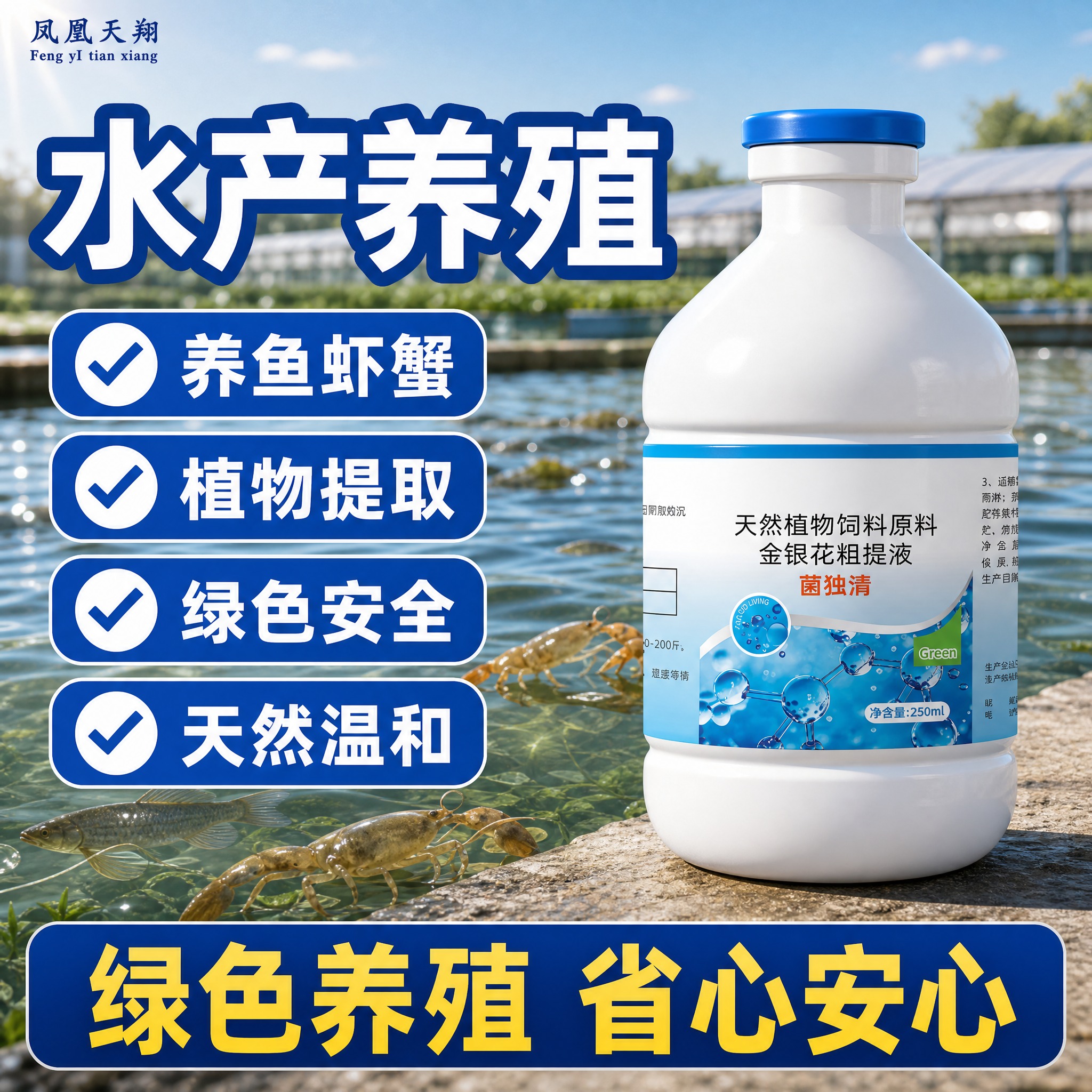 [主图-1] 菌独清 水产养殖主图 左右分栏海报版式 参考图1… - 图片创意预览