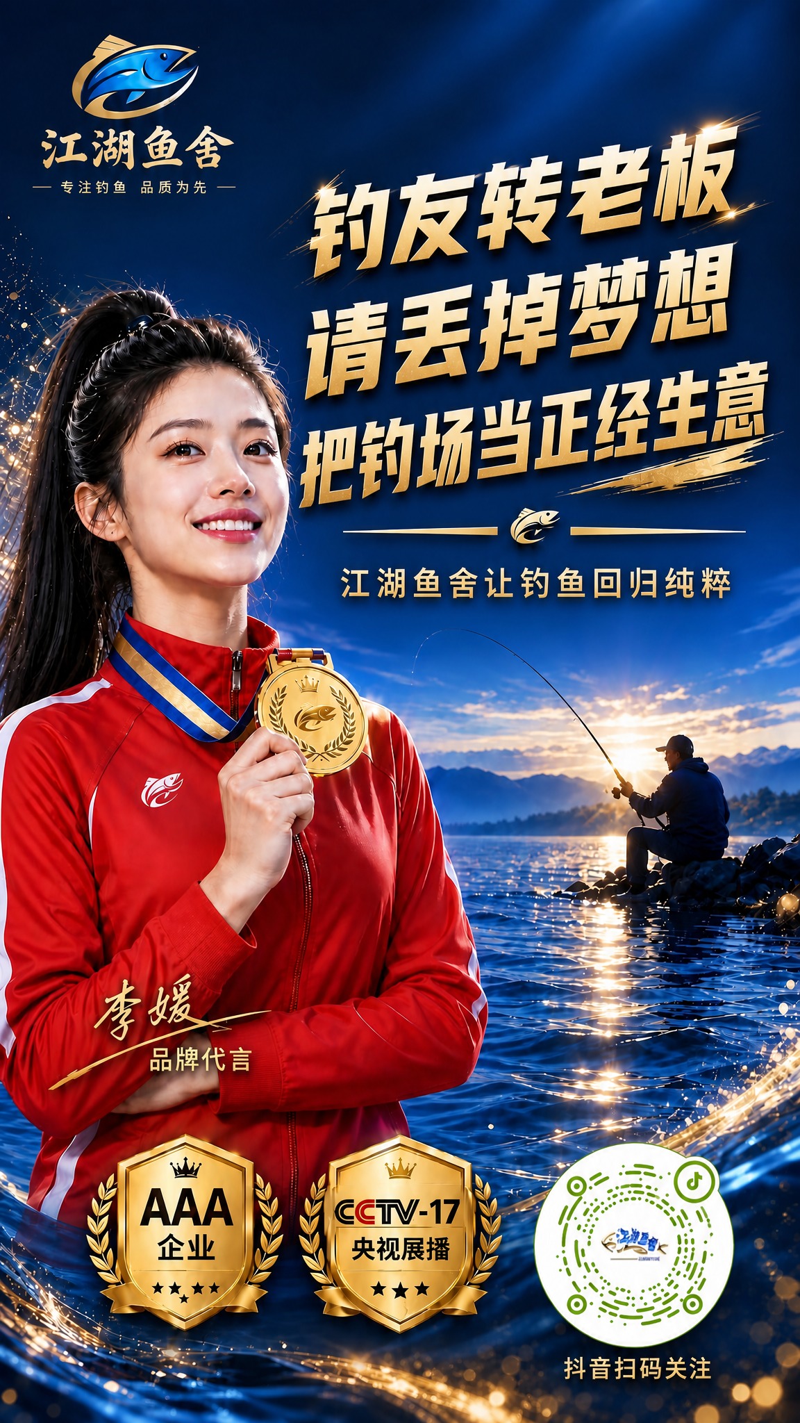 将海报右下角的二维码占位符区域，替换为真实的圆形抖音二维码（参… - 图片创意预览