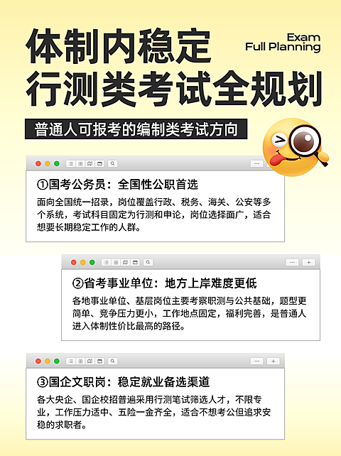 行测类考试全规划知识分享编制类考试小红书内页配图