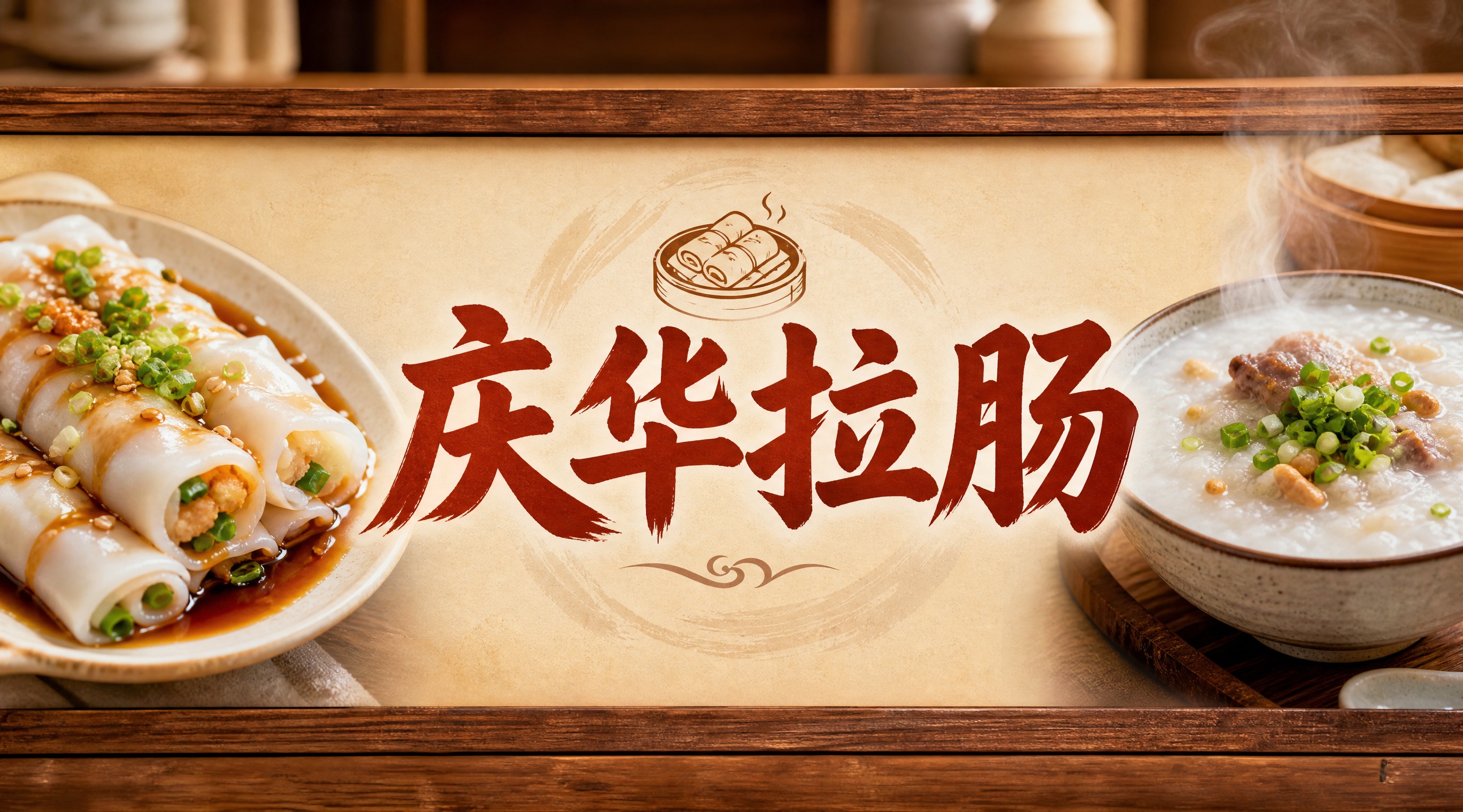 早餐店店招设计，702x392横版长方形，真实质感风格。画面中… - 图片创意预览