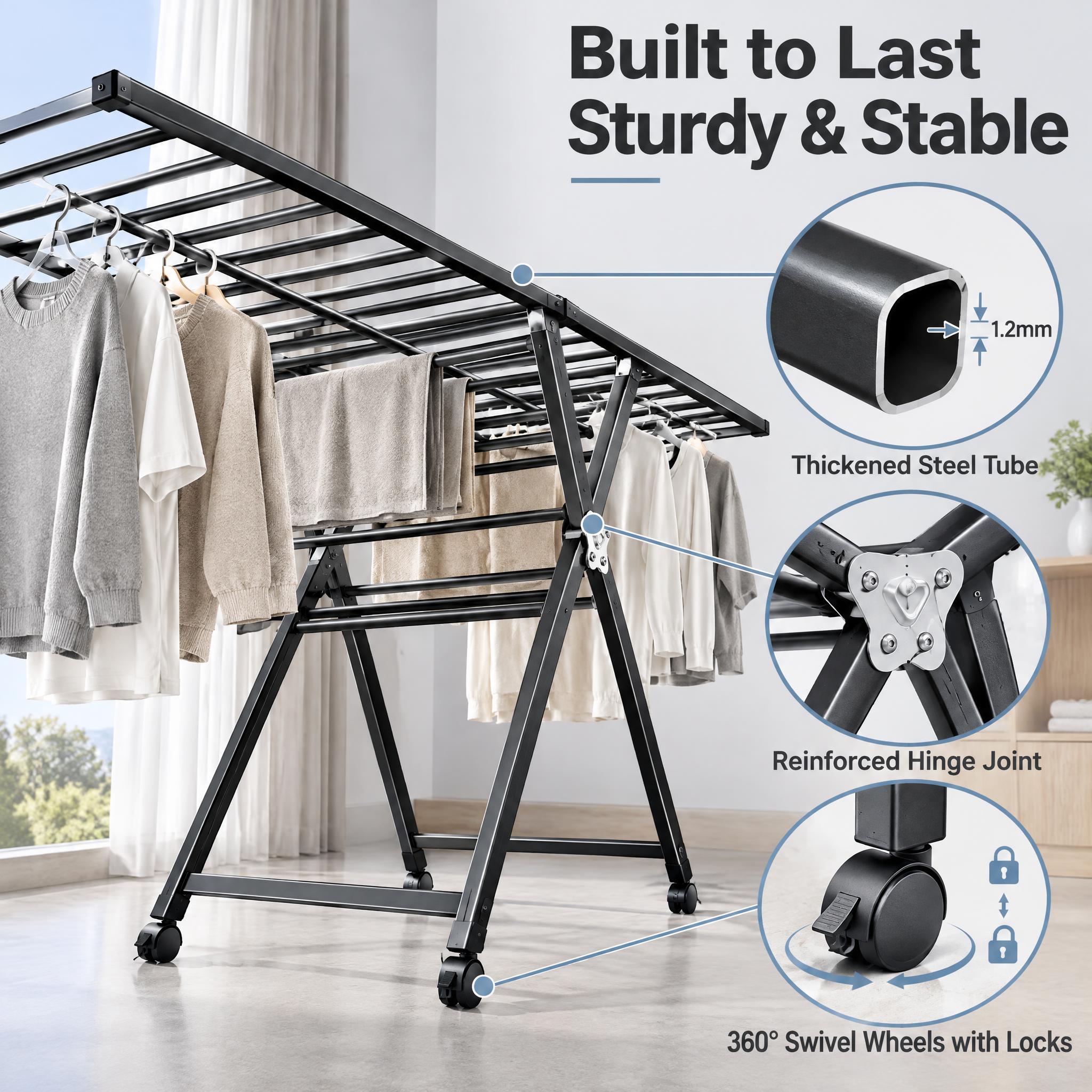 [主图-4] 1.8m Foldable Clothes Dr… - 图片创意预览