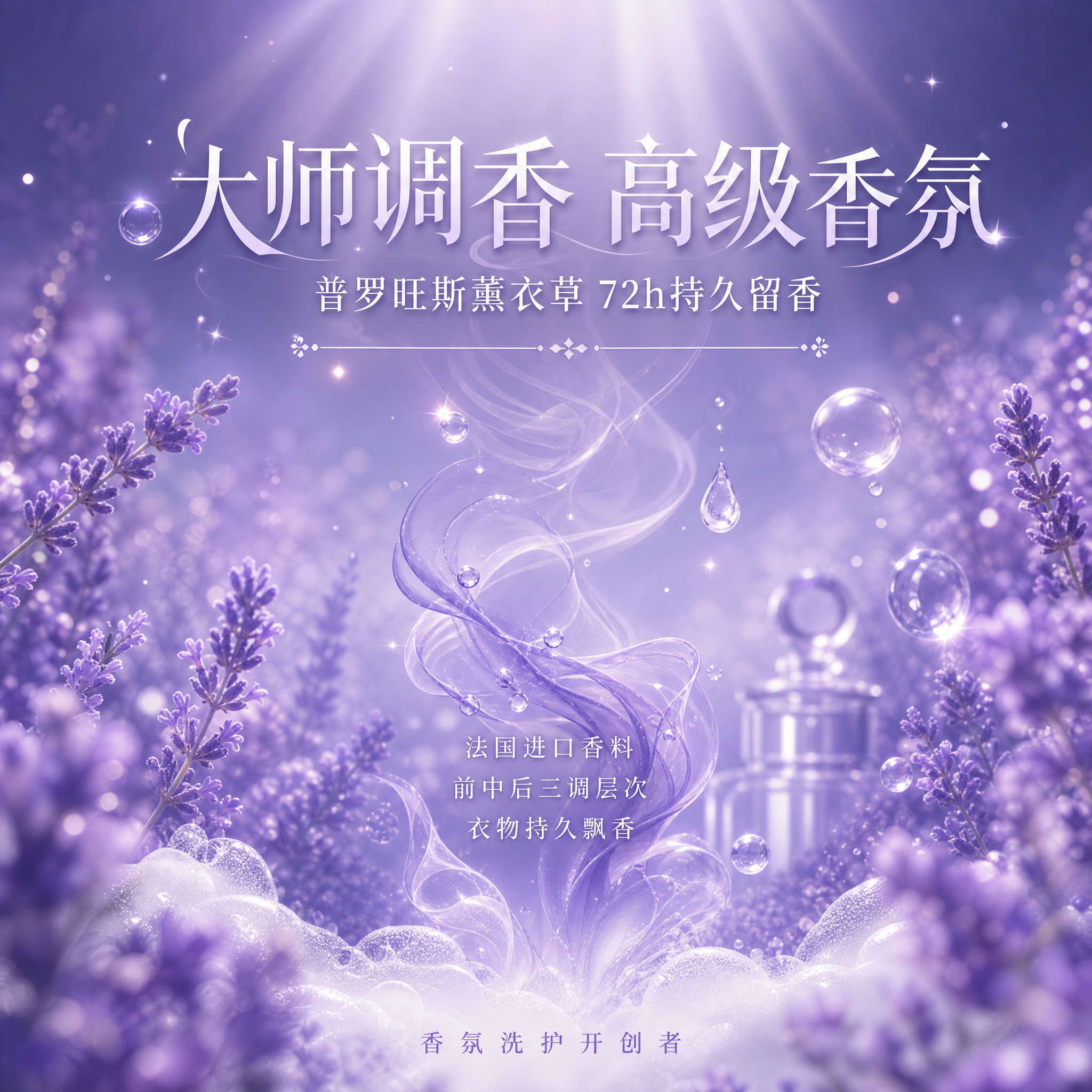 一张无产品的电商主图，1:1正方形比例，主题为大师调香，延续薰… - 图片创意预览