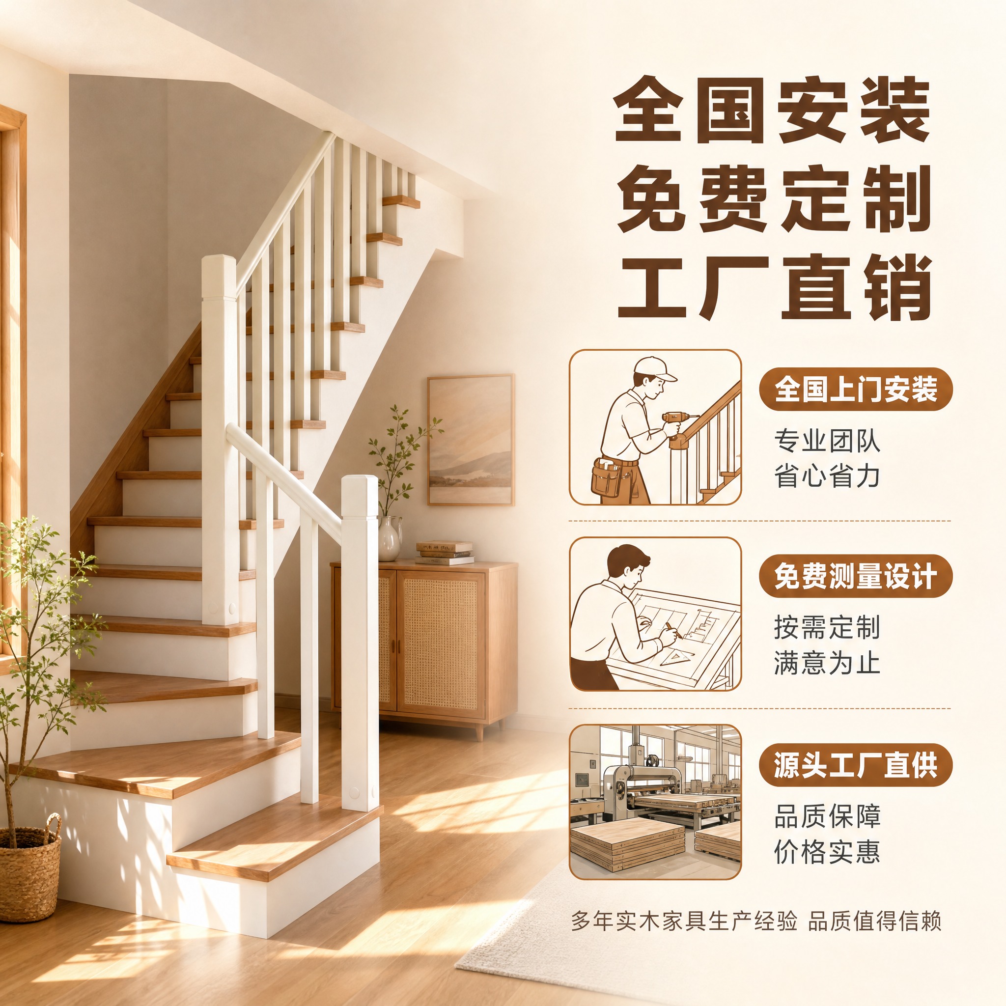 [主图-5] 服务与转化主图，突出全国安装、免费定制、工厂直销… - 图片创意预览