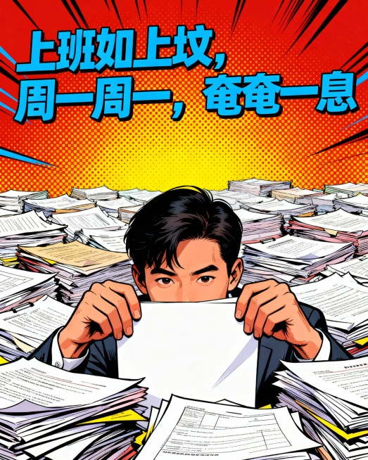 职场幽默自嘲夸张的海报3张，波普风预览效果