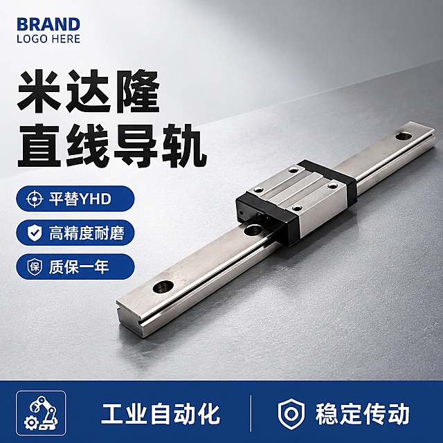 使用电商主图技能生成1张比例1:1的电商主图，适配平台为淘宝/天猫，商品为「图片1」，商品卖点为米达隆直线导轨  平替YHD  质保一年，