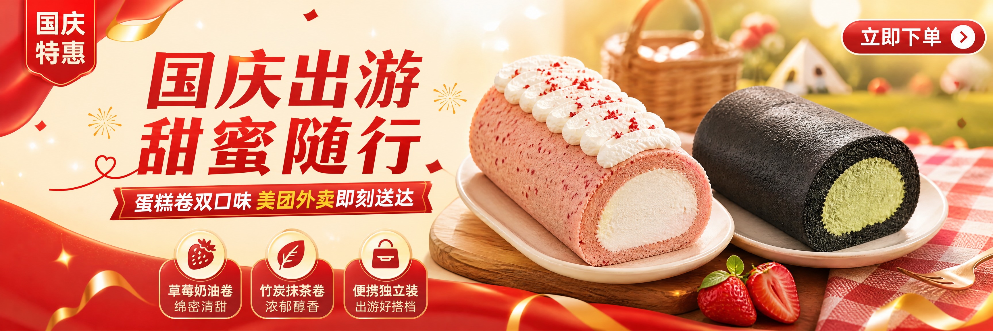 美团外卖店铺顶部banner，严格900x240超宽横版比例（… - 图片创意预览