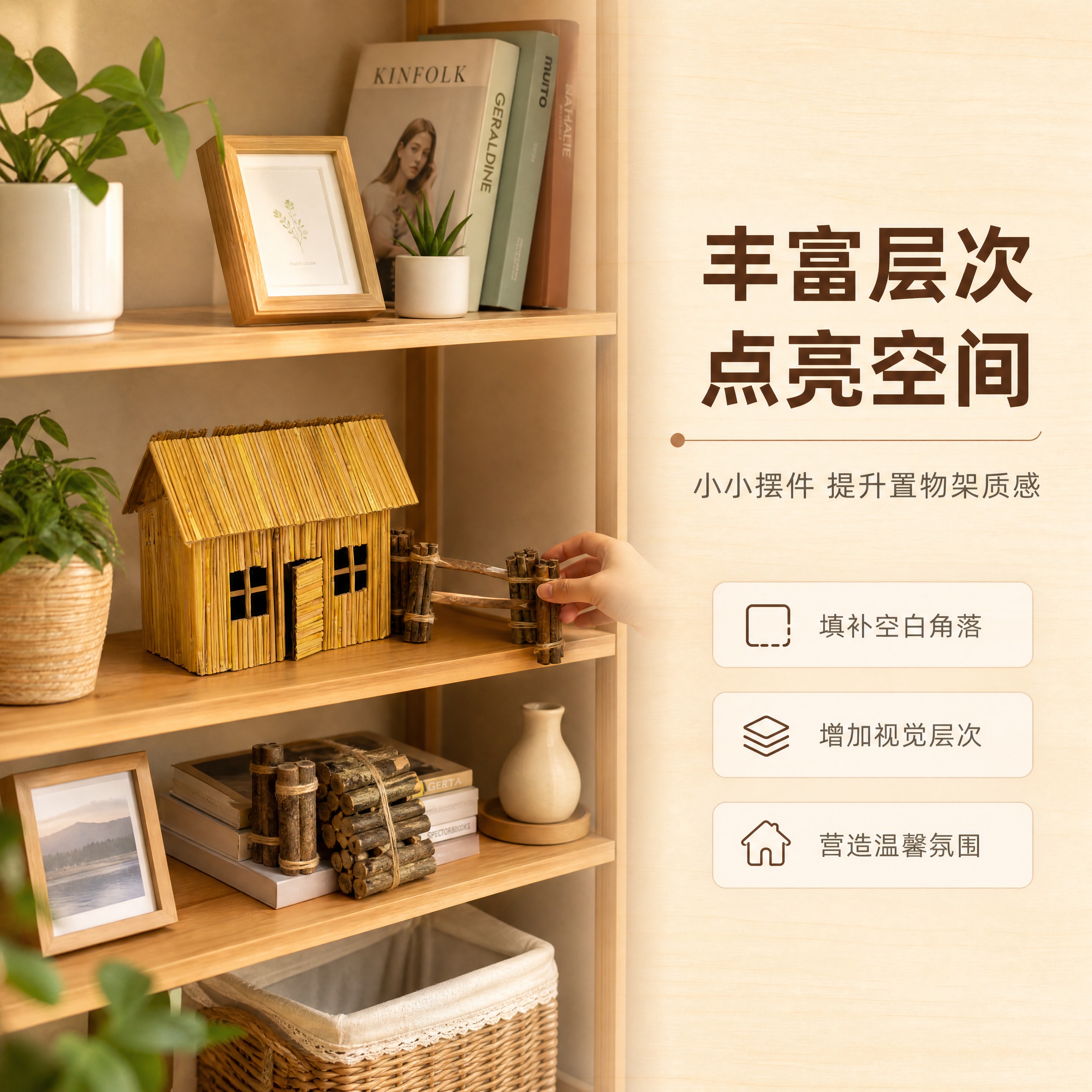 [商品] 使用【图5】迷你矛屋配小捆柴摆件；保留木屋主体、侧门… - 图片创意预览
