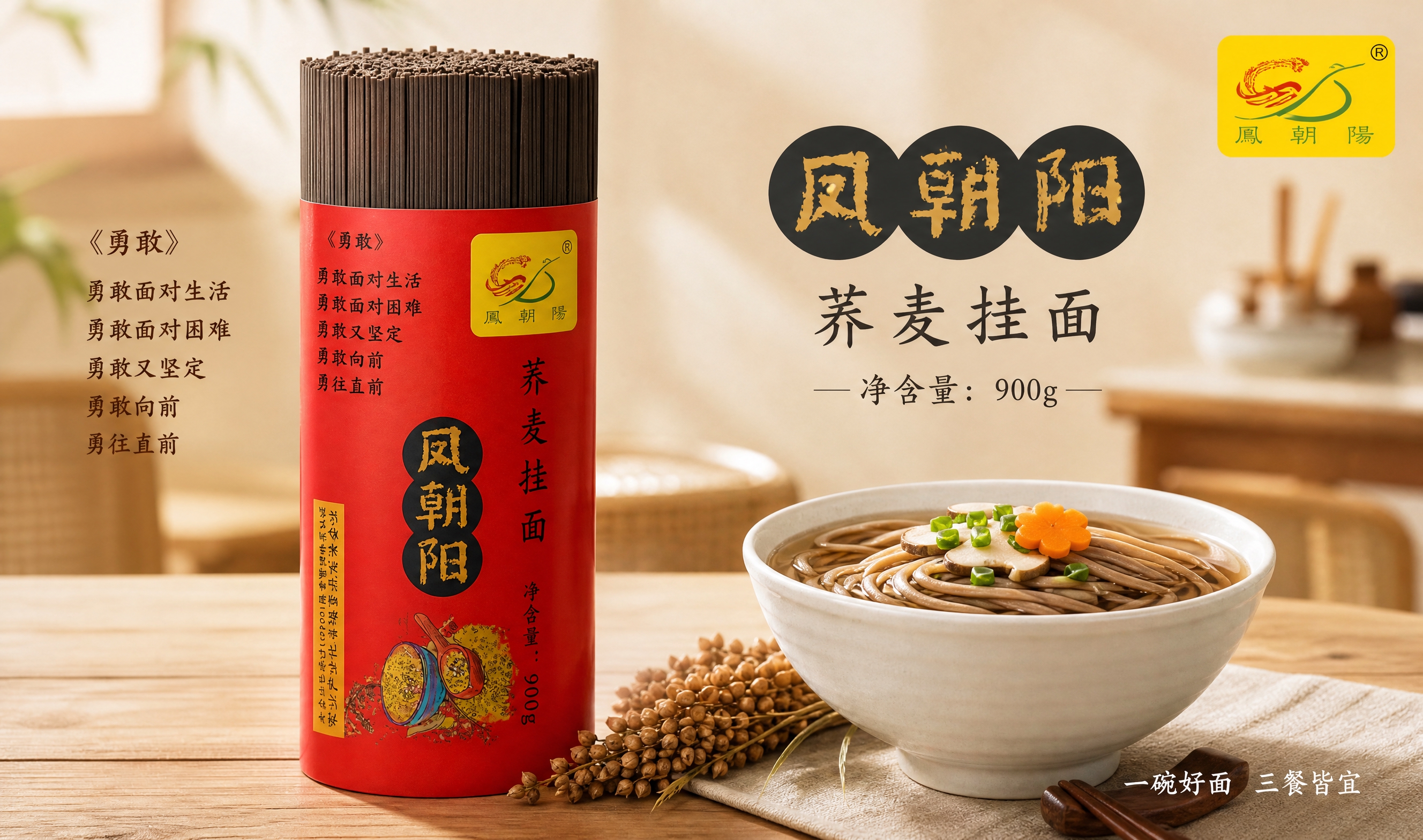 [900g-荞麦收尾卡] 淘宝/天猫详情卡：凤朝阳荞麦挂面90… - 图片创意预览