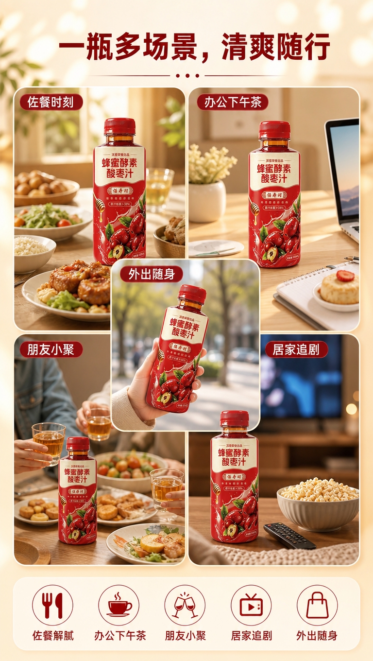 [商品] 使用【图1】沃思佰寿村蜂蜜酵素酸枣汁350ml瓶装；… - 图片创意预览