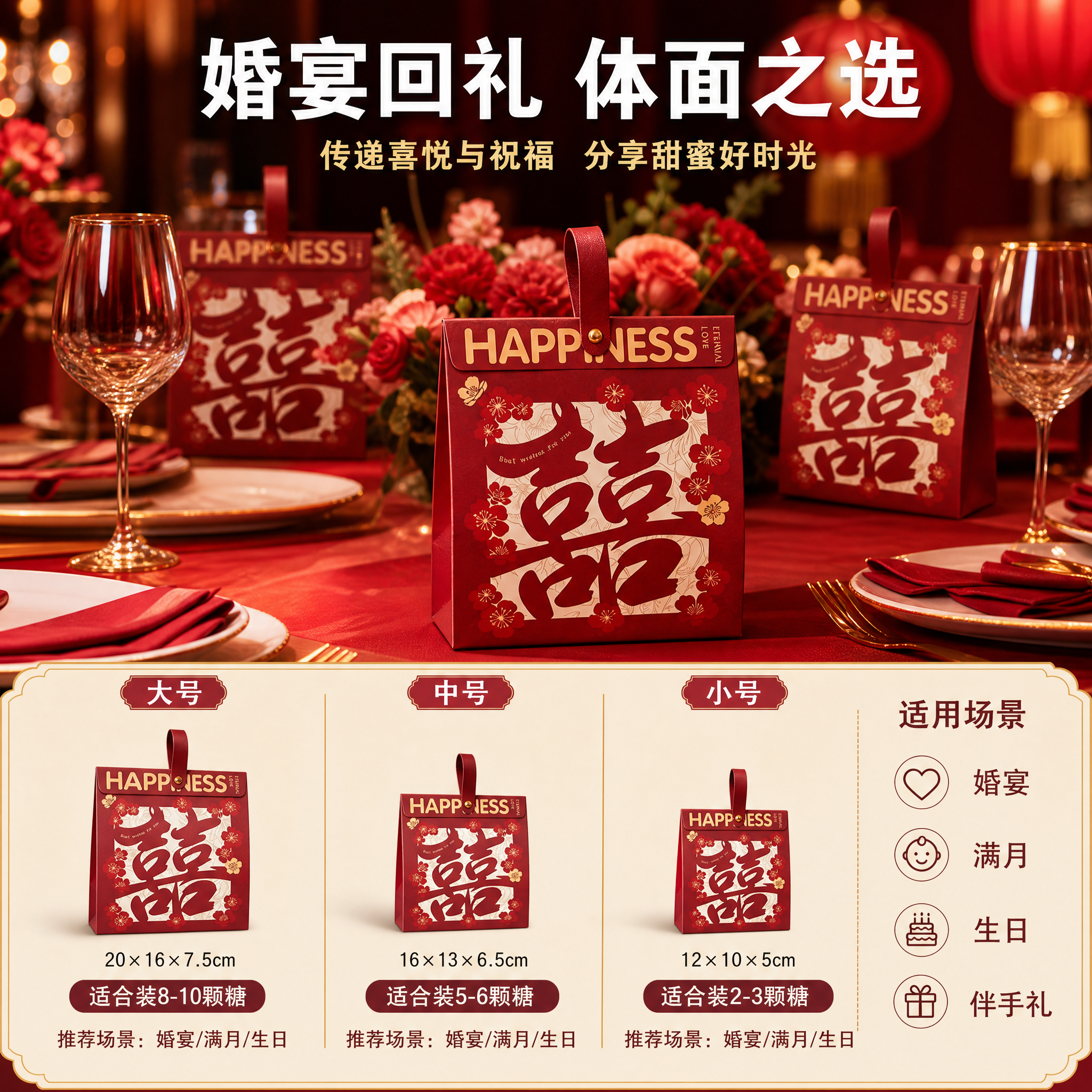 [主图-5] 新中式喜字手提喜糖盒 场景使用与规格决策 [统一… - 图片创意预览