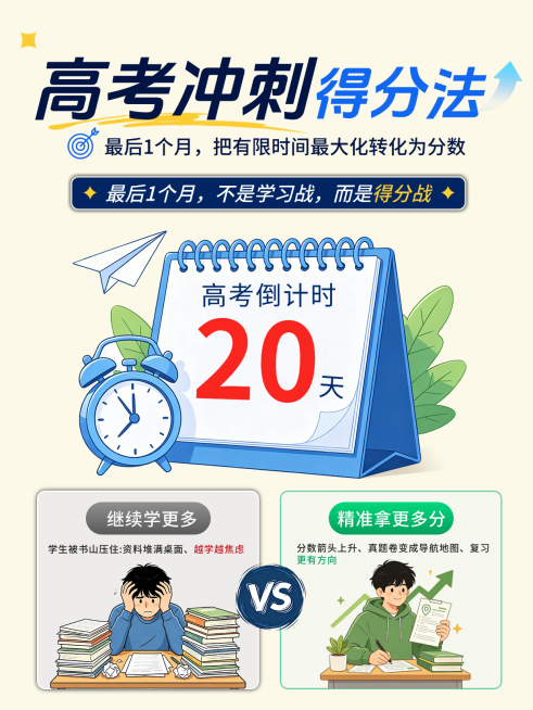 高考备考冲刺倒计时学习技巧小红书封面预览效果