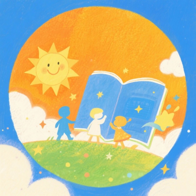 教材同步知识解读+趣味拓展，记录娃课本里的成长日记。公众号名称是：种太阳的艺鸾，请帮设计一个公众号头像预览效果